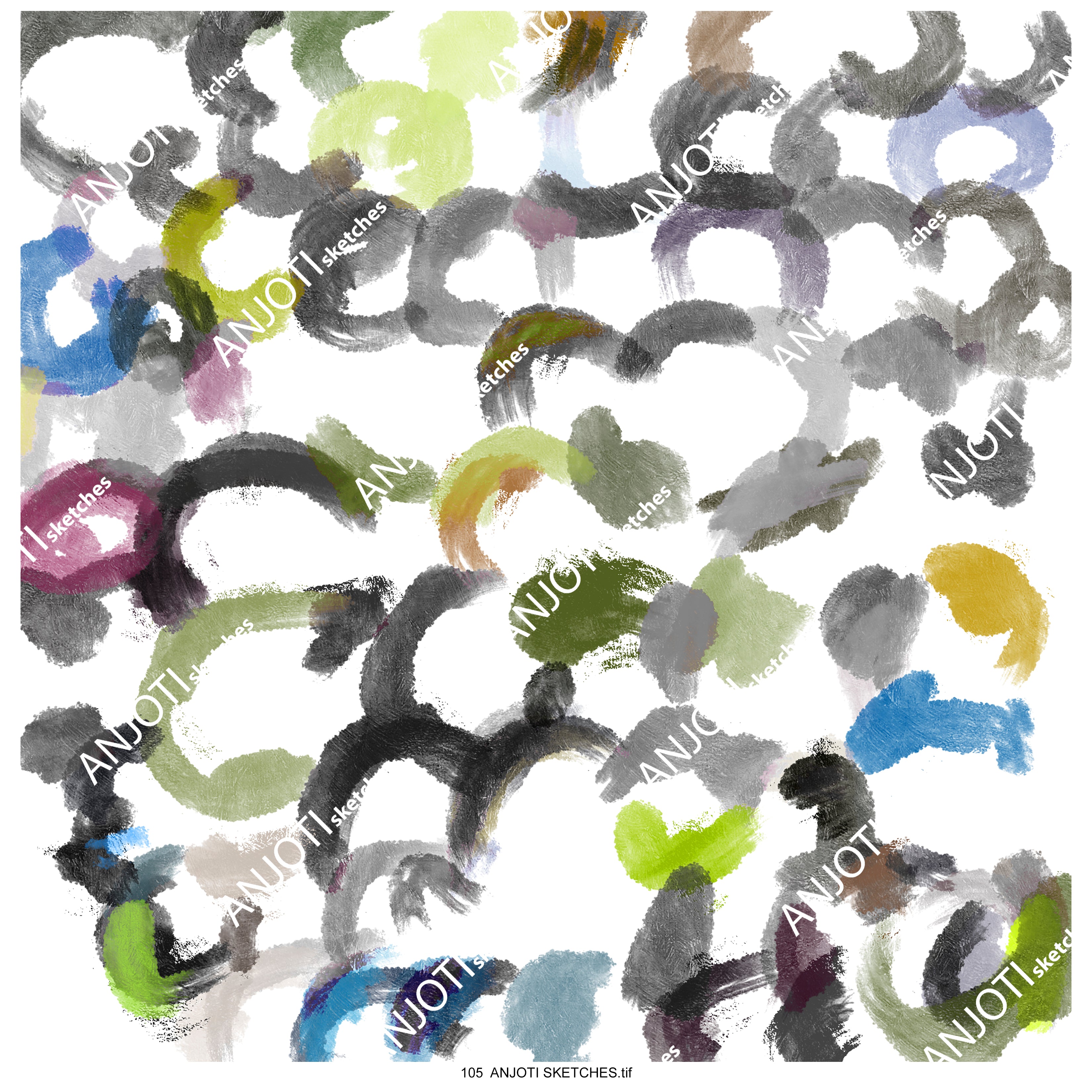 ANJOTI SKETCHES 105|Abstract brush strokes art motif Geometrical allover wallpaper pattern illustration in multicoloured shades effect texture art work and prints