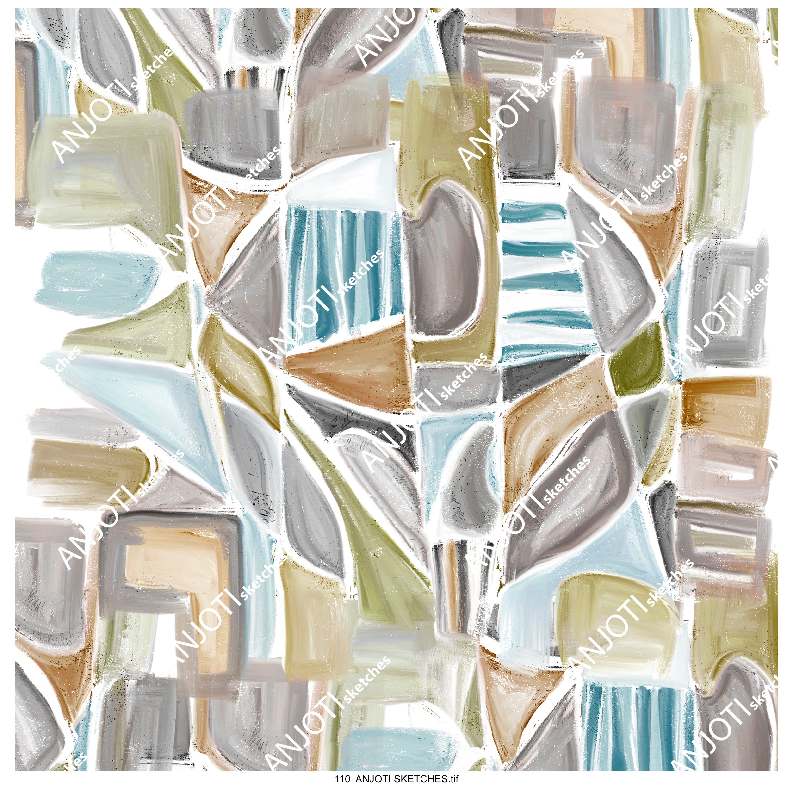 ANJOTI SKETCHES 110|Abstract Wall Art with Multicolor Texture Backgrounds to Revamp Your Home Decor