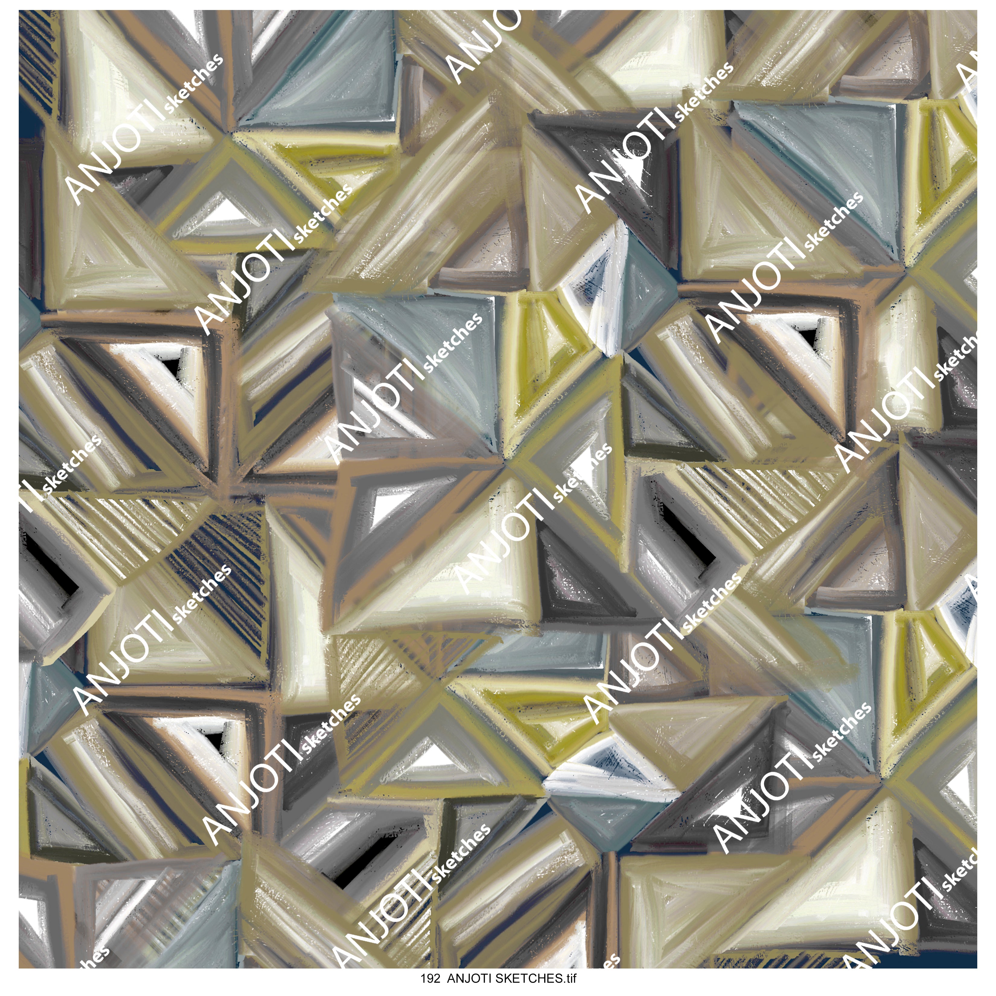 ANJOTI SKETCHES 192|Vibrant Floral and Geometric Abstract Wall Art in Multicolor Textures