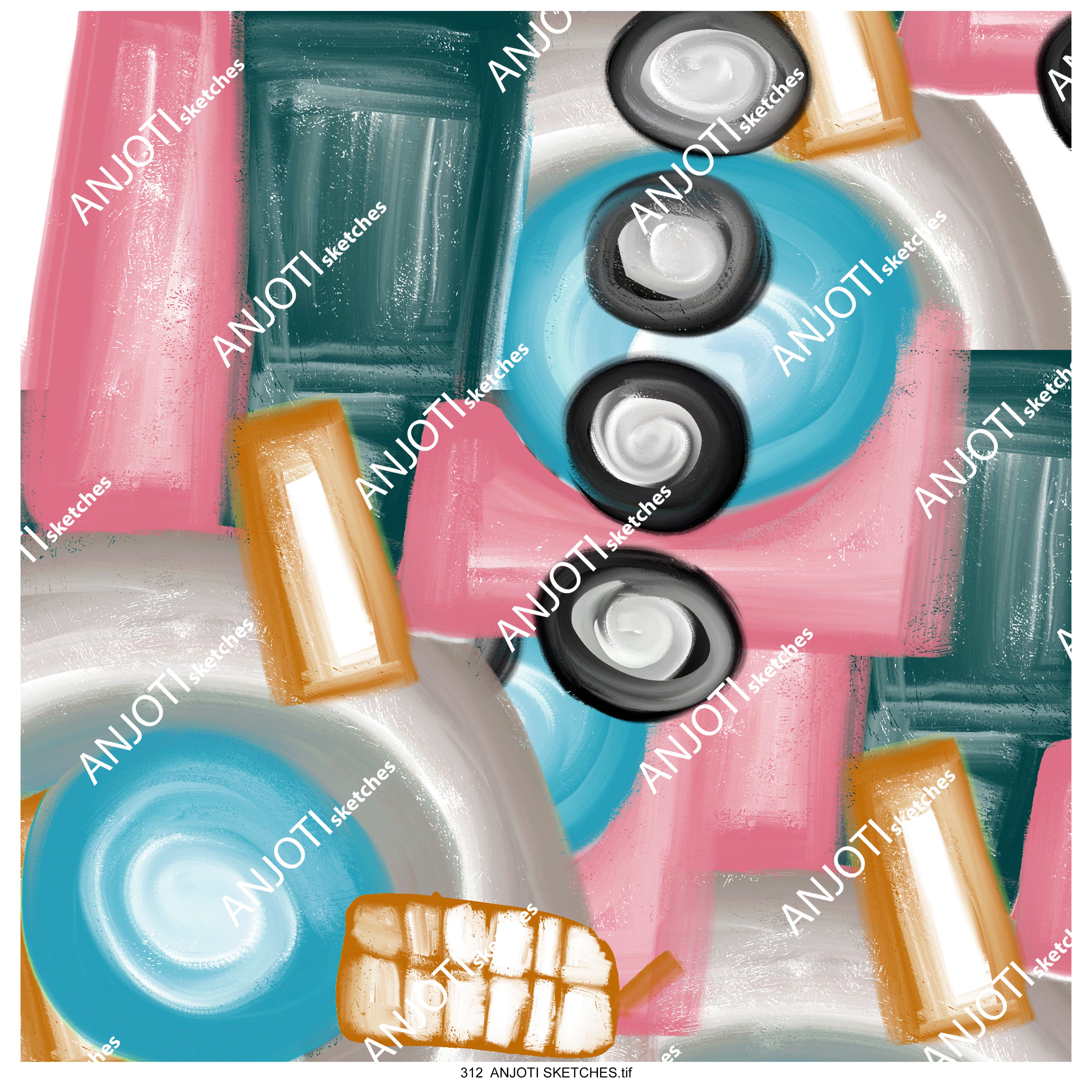 ANJOTI SKETCHES 312 Upgrade Your Interior with Multicolor Abstract Wall Art Texture Effect Backgrounds