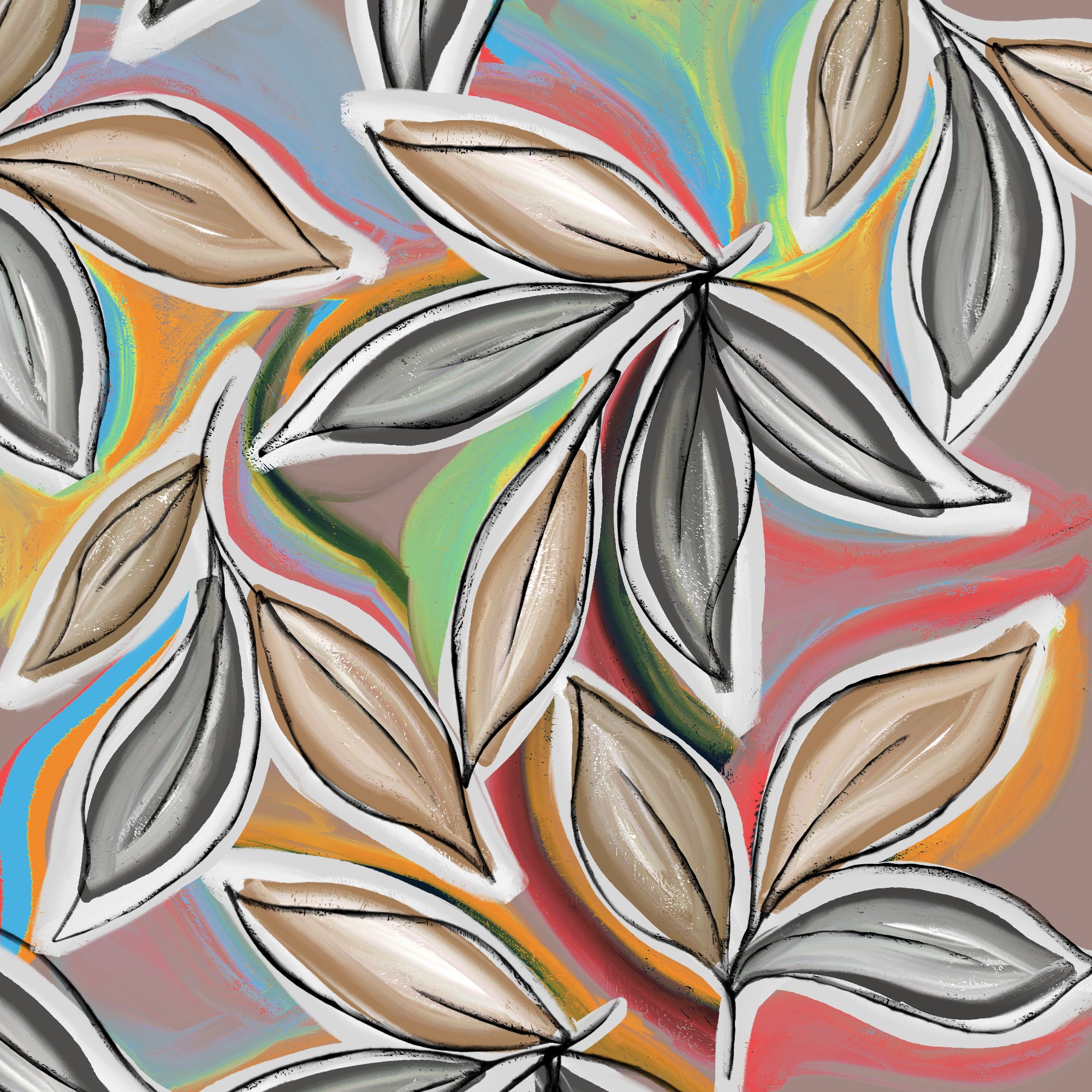 ANJOTI SKETCHES 03_Abstract loose water color Graphics modern stain acrylic paint Elements Art Prints Pattern Wallpaper illustrations