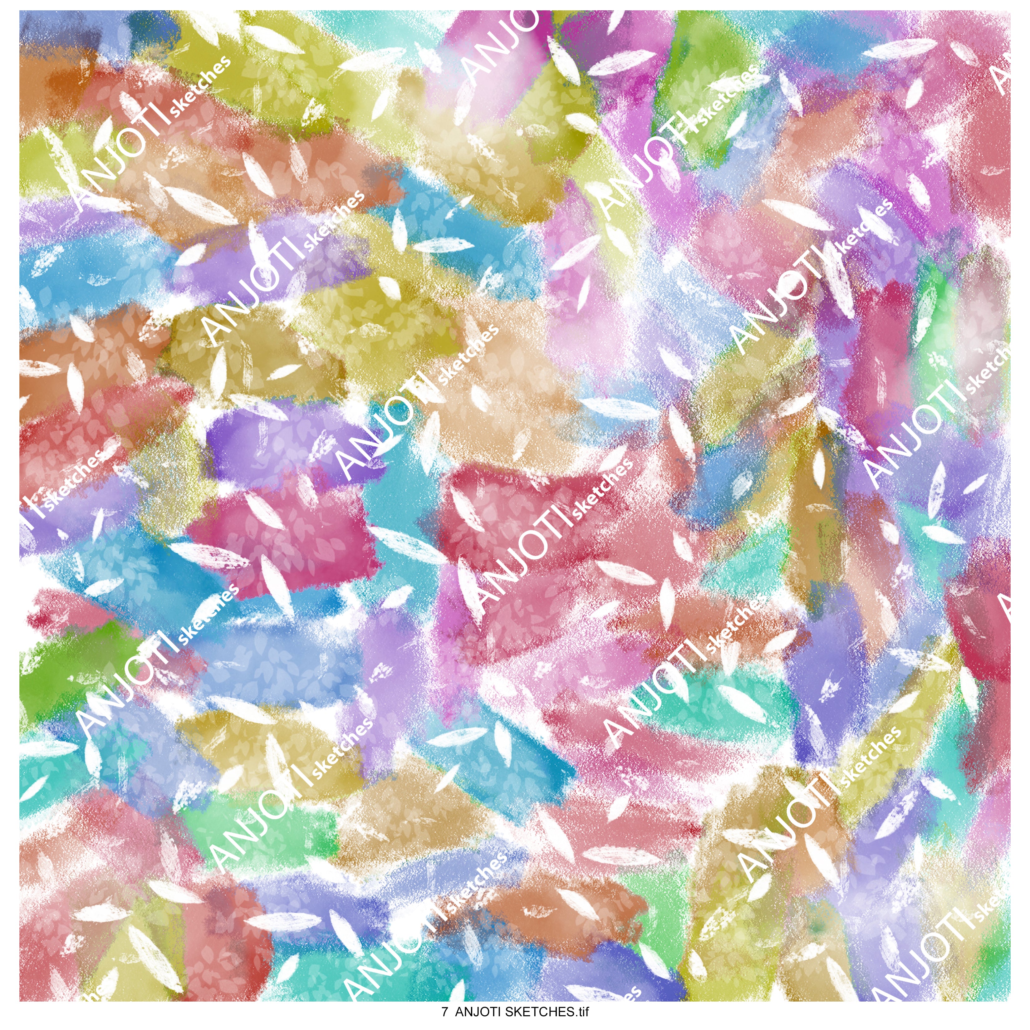 ANJOTI SKETCHES 07 Multicolor Abstract Wall Art for Every Room with Beautiful Texture Effect Background Designs