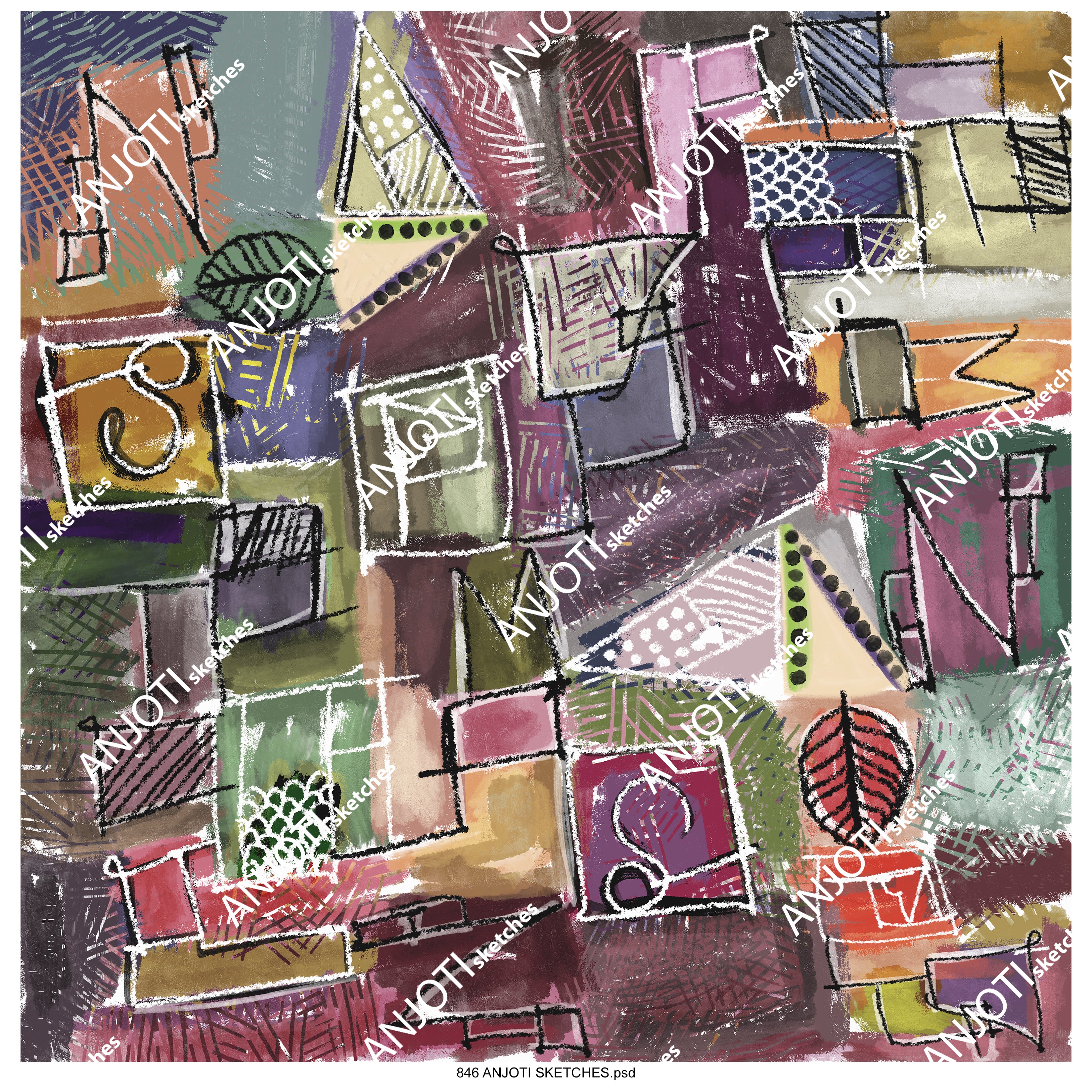 ANJOTI_SKETCHES_846_Enhance Your Space with Multicolor Texture Backgrounds in Abstract Wall Art