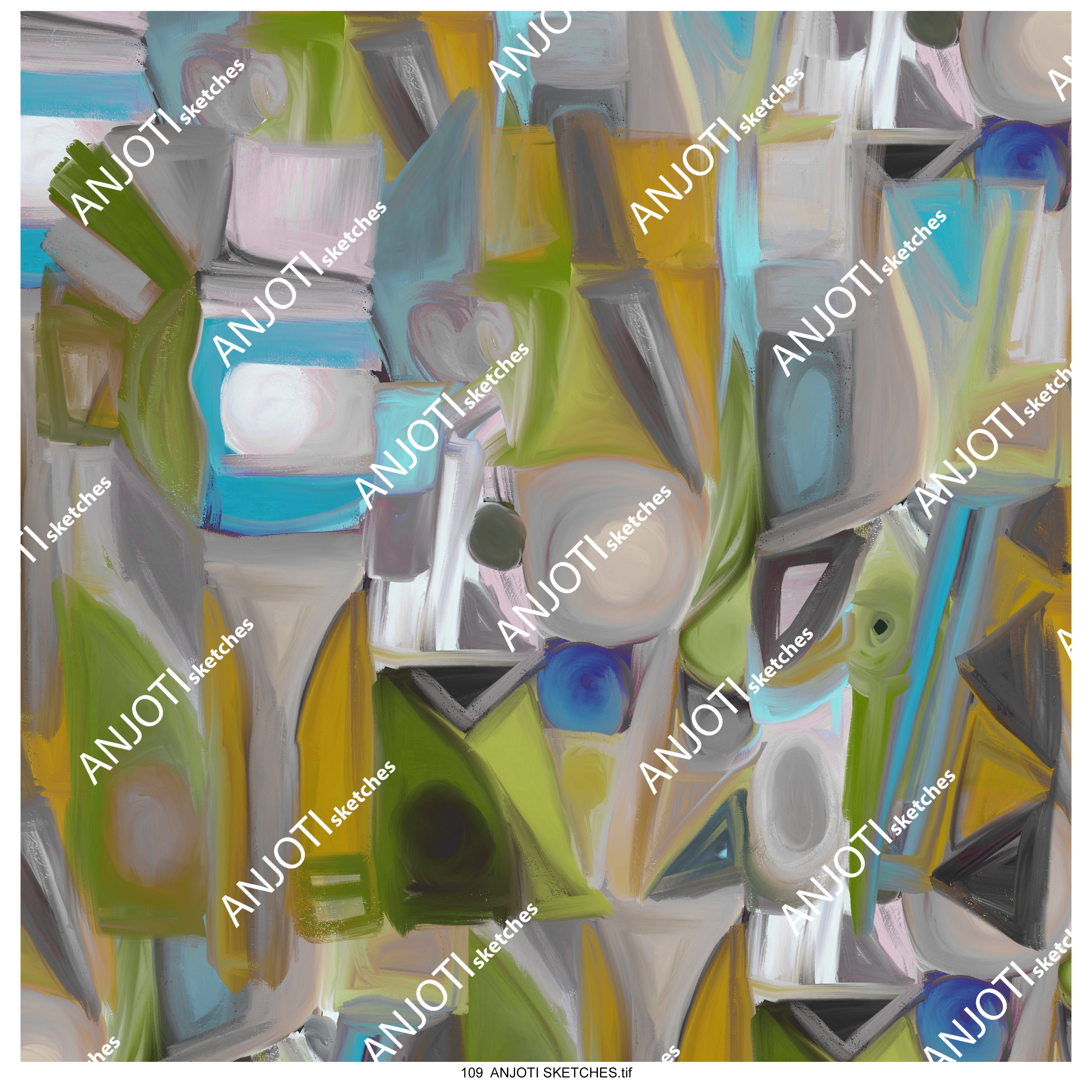 ANJOTI SKETCHES 109|Elevate Your Decor with Abstract Wall Art and Texture Effect Multicolor Backgrounds