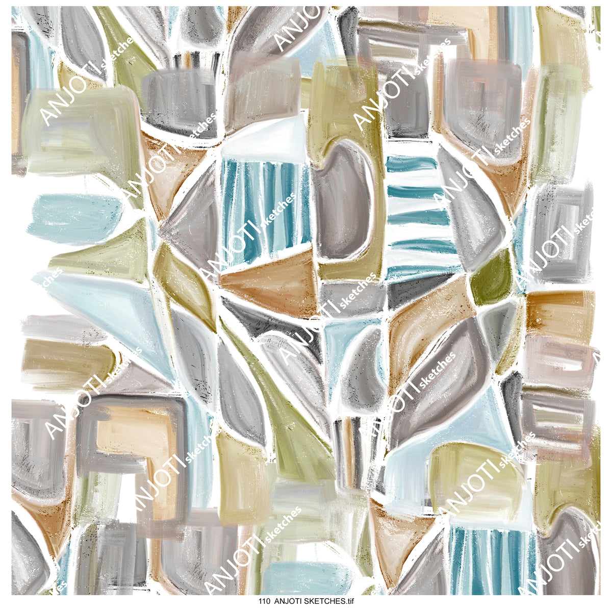 ANJOTI SKETCHES 110|Abstract Wall Art with Multicolor Texture Backgrounds to Revamp Your Home Decor