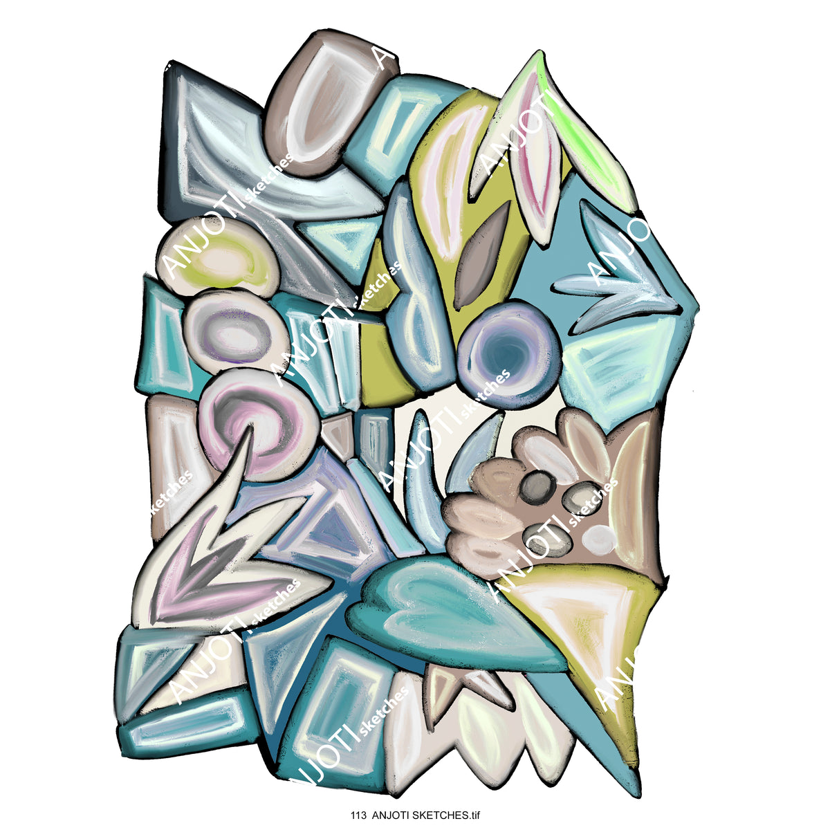 ANJOTI SKETCHES 113|Creative Multicolor Texture Effect Backgrounds for Stunning Abstract Wall Art