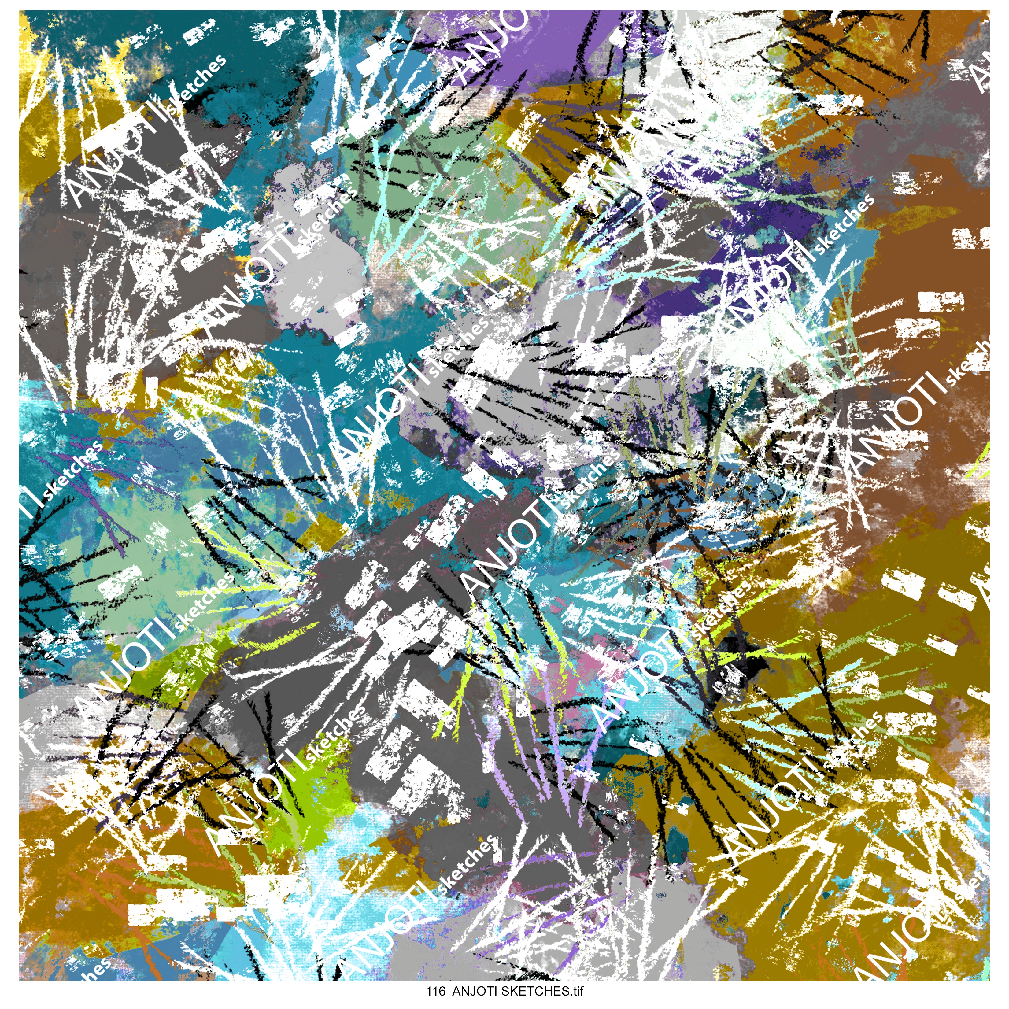 ANJOTI SKETCHES 116|Multicolor Texture Effect Abstract Wall Art Ideas to Transform Any Space