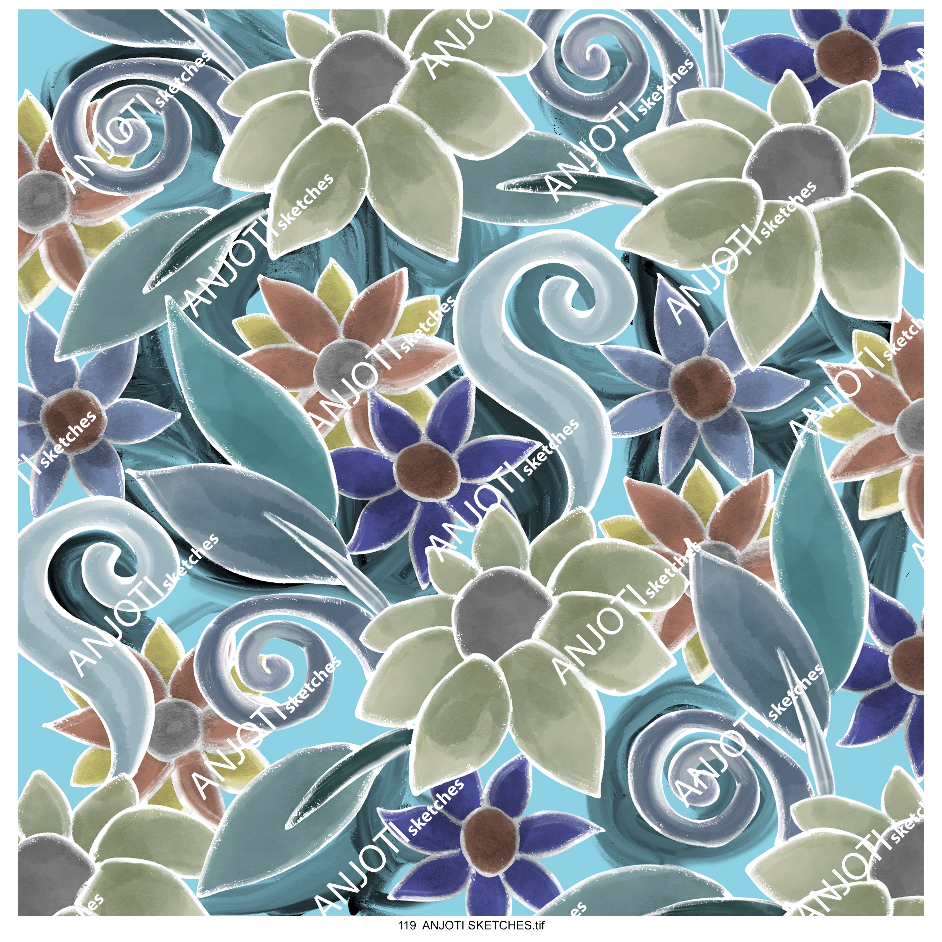 ANJOTI SKETCHES 119| Modern Multicolor Abstract Wall Art with Stunning Texture Effect Backgrounds