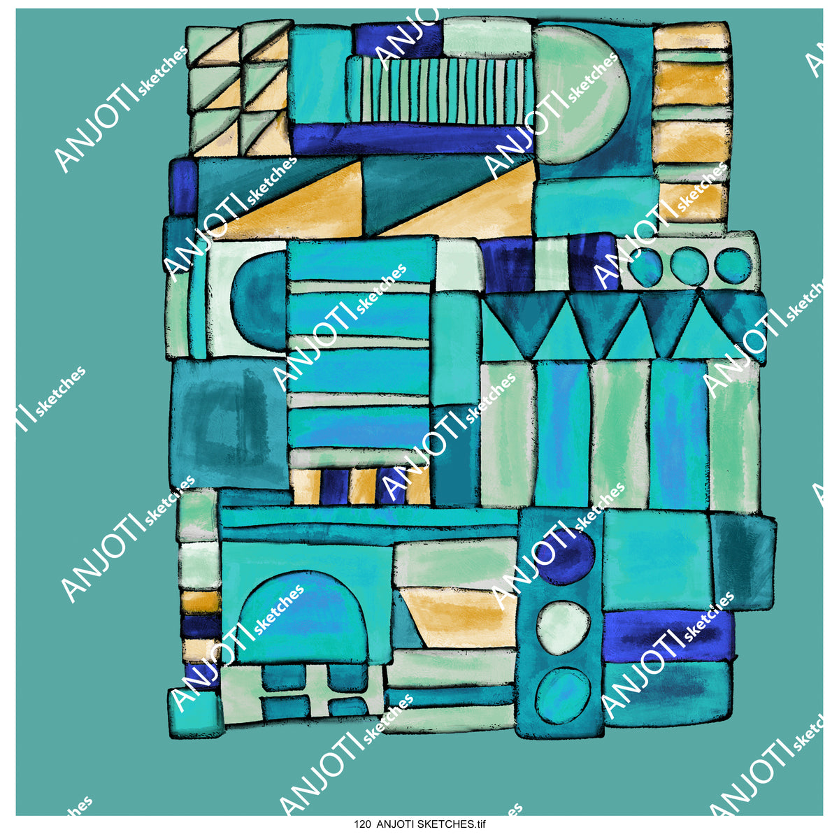 ANJOTI SKETCHES 120| Transform Your Room with Abstract Wall Art and Multicolor Texture Backgrounds