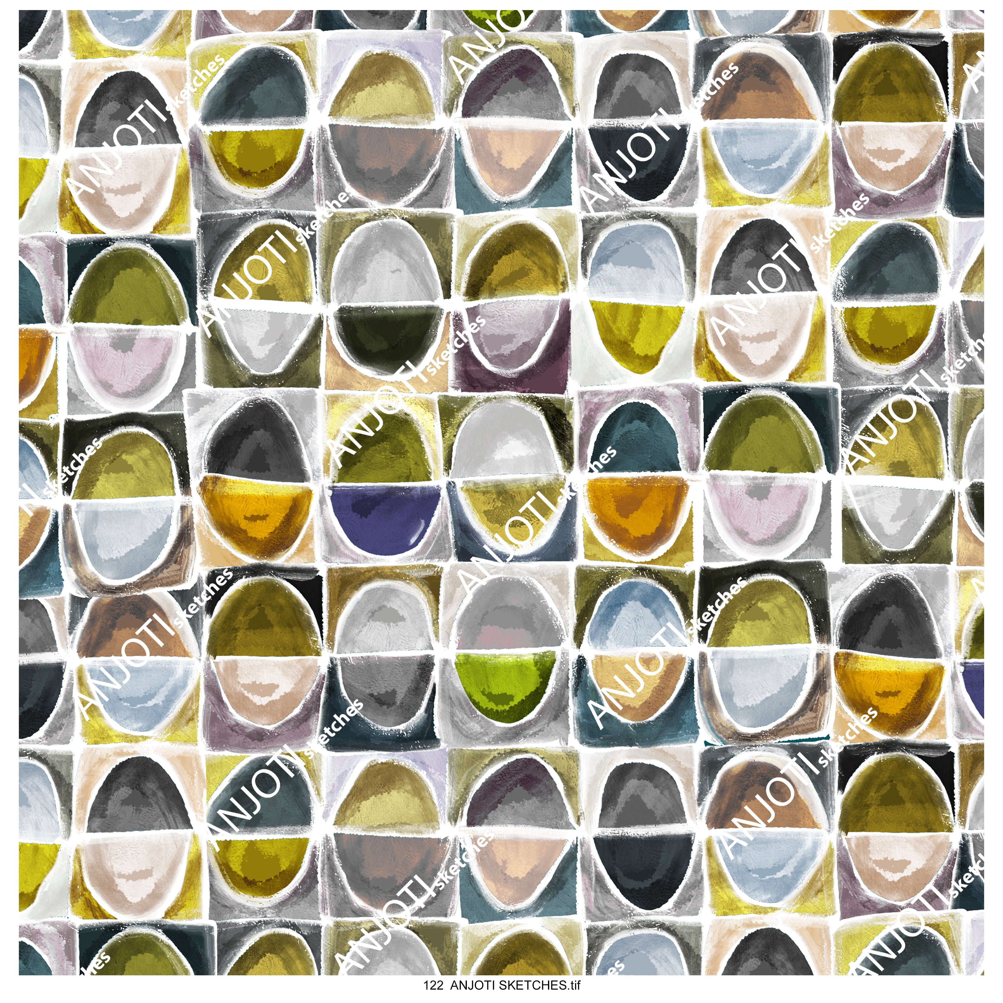 ANJOTI SKETCHES 122| Find Bold Multicolor Texture Effect Backgrounds in Abstract Wall Art for Home Decor