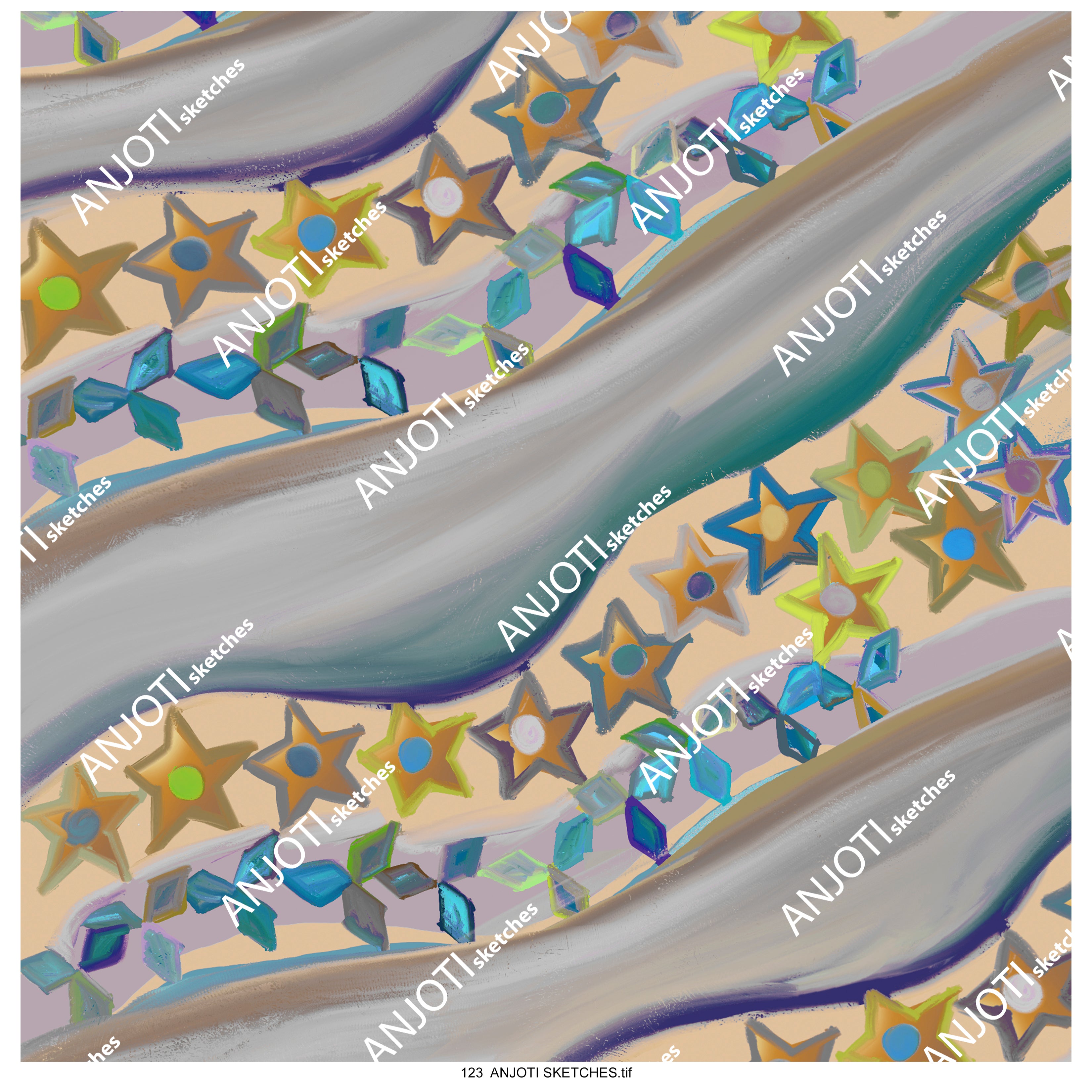 ANJOTI SKETCHES 123| Multicolor Abstract Wall Art and Texture Backgrounds to Brighten Your Space