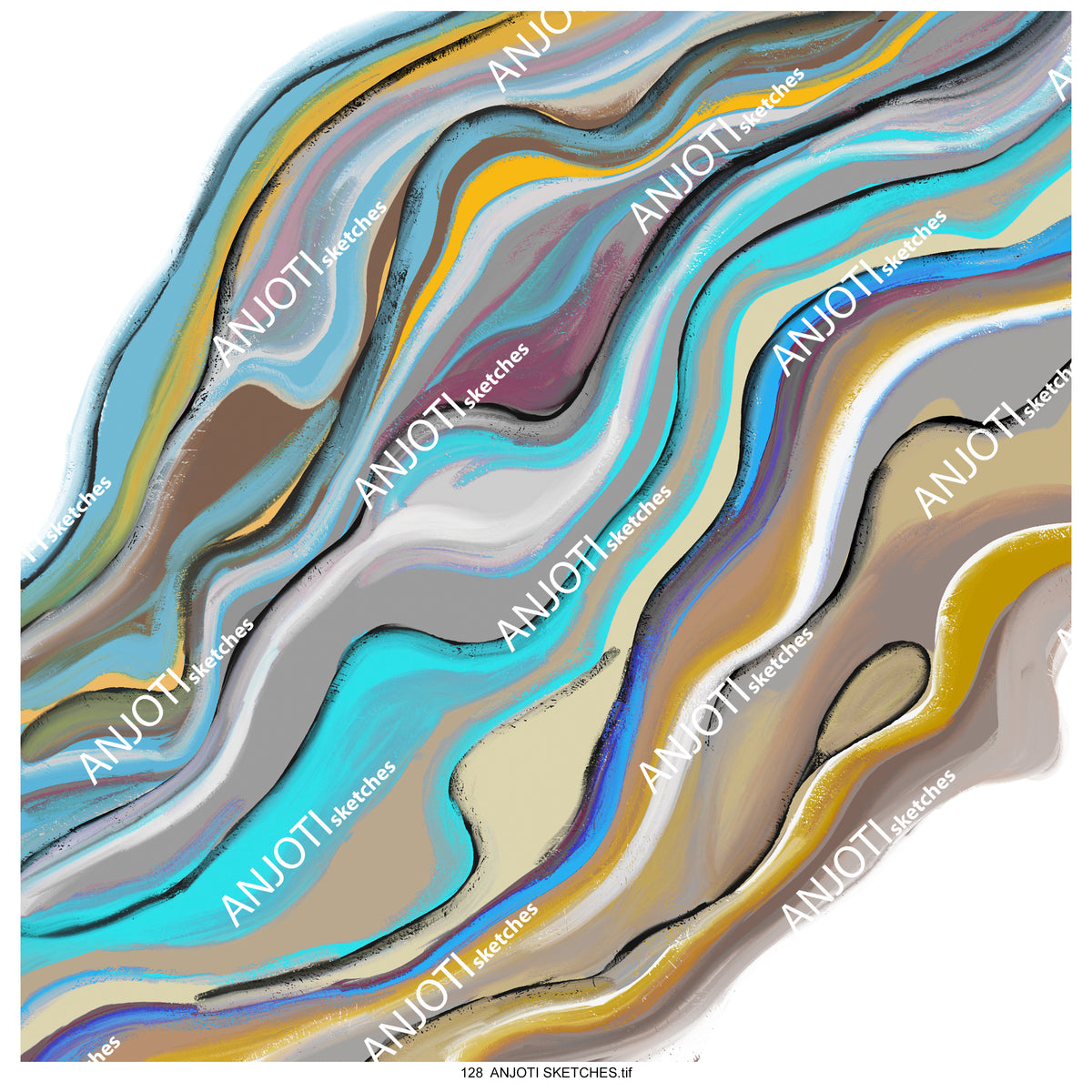 ANJOTI SKETCHES 128|Multicolor Abstract Wall Art Ideas with Stunning Texture Effect Backgrounds