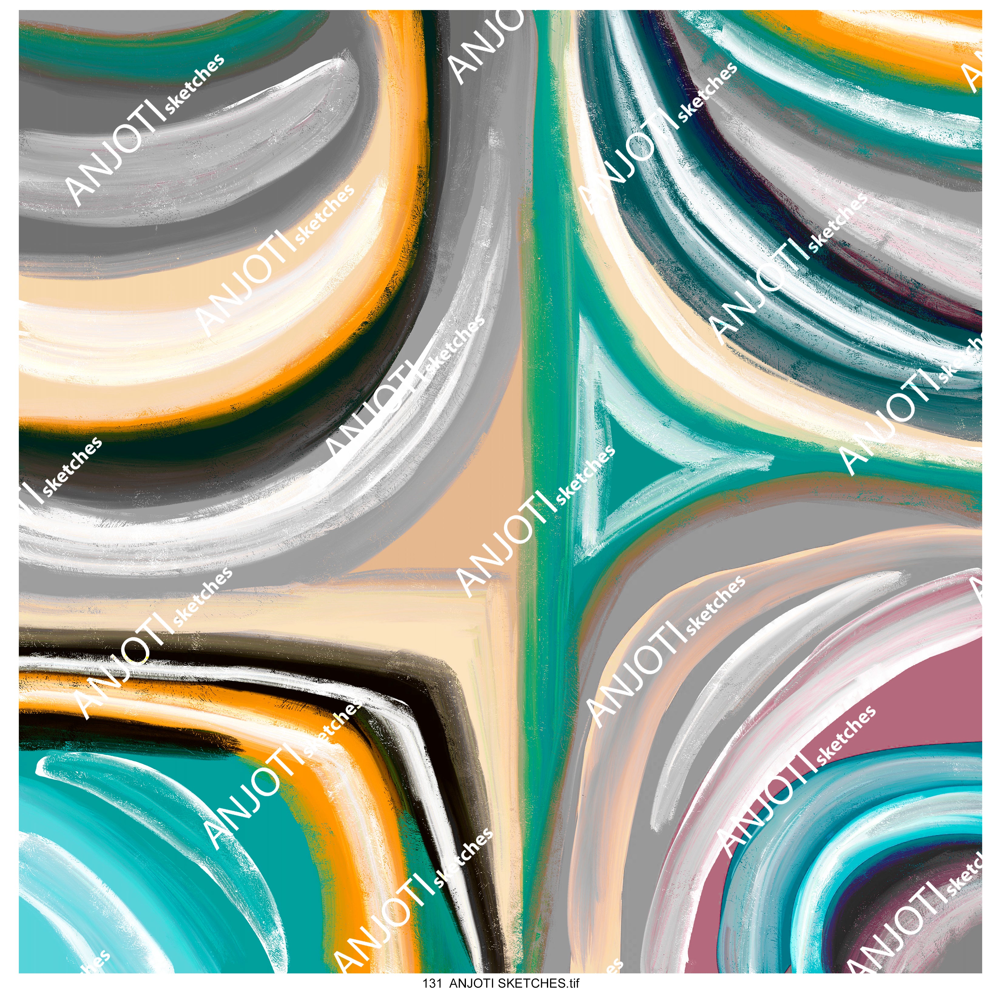ANJOTI SKETCHES 131|Multicolor Abstract Wall Art with Textured Backgrounds for a Bold Look