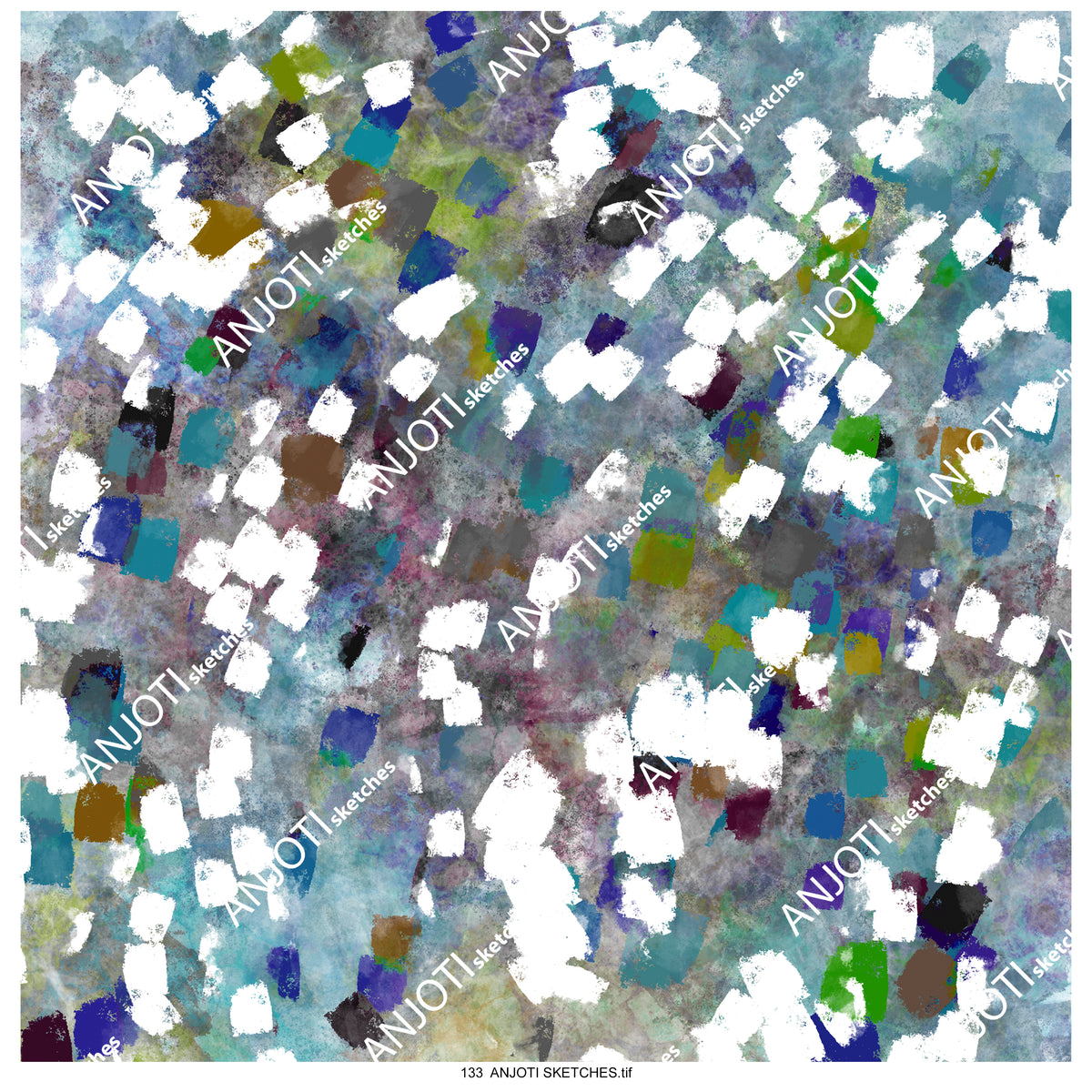 ANJOTI SKETCHES 133|Unique Multicolor Texture Effect Backgrounds in Artistic Abstract Wall Art