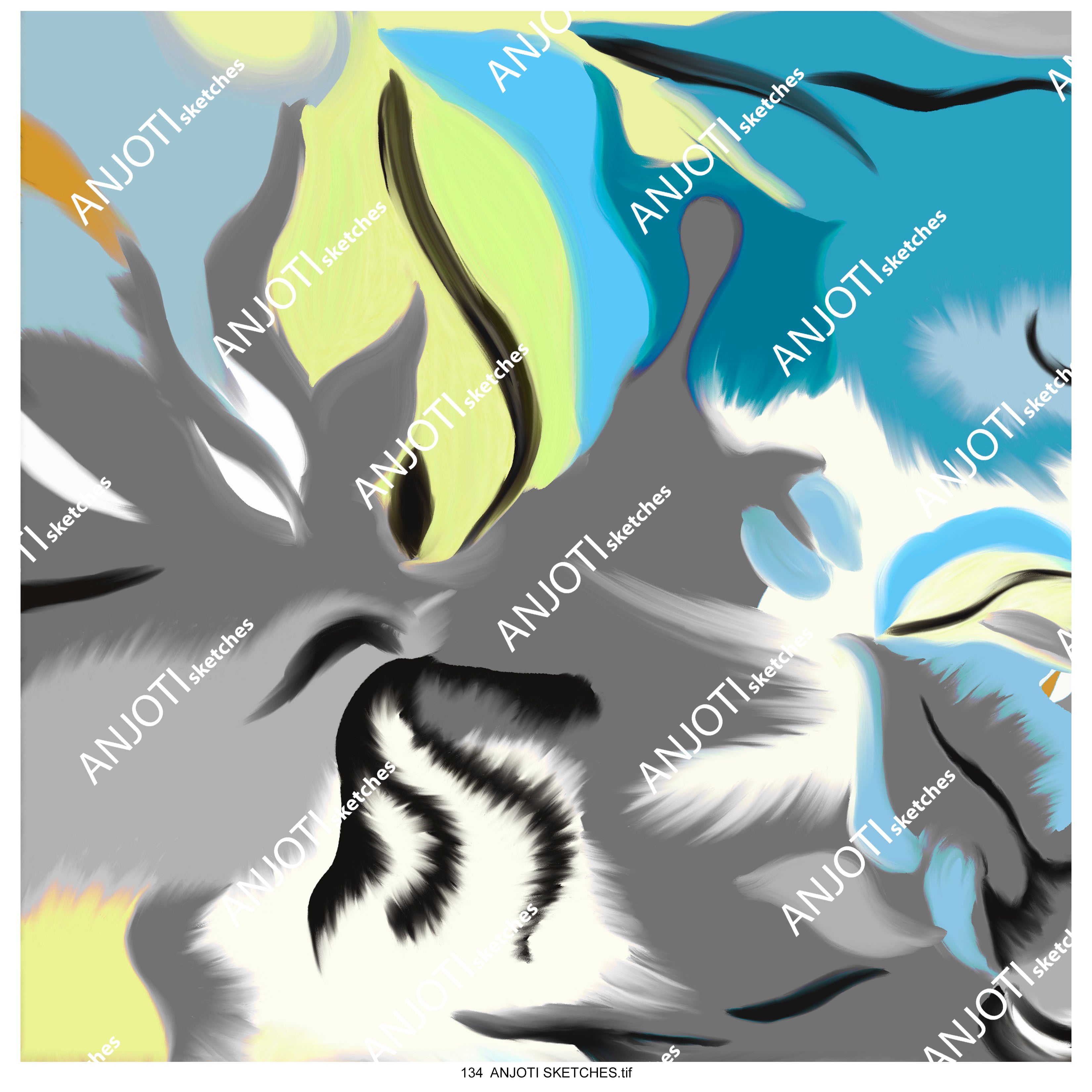 ANJOTI SKETCHES 134|Enhance Your Decor with Abstract Wall Art and Multicolor Texture Backgrounds