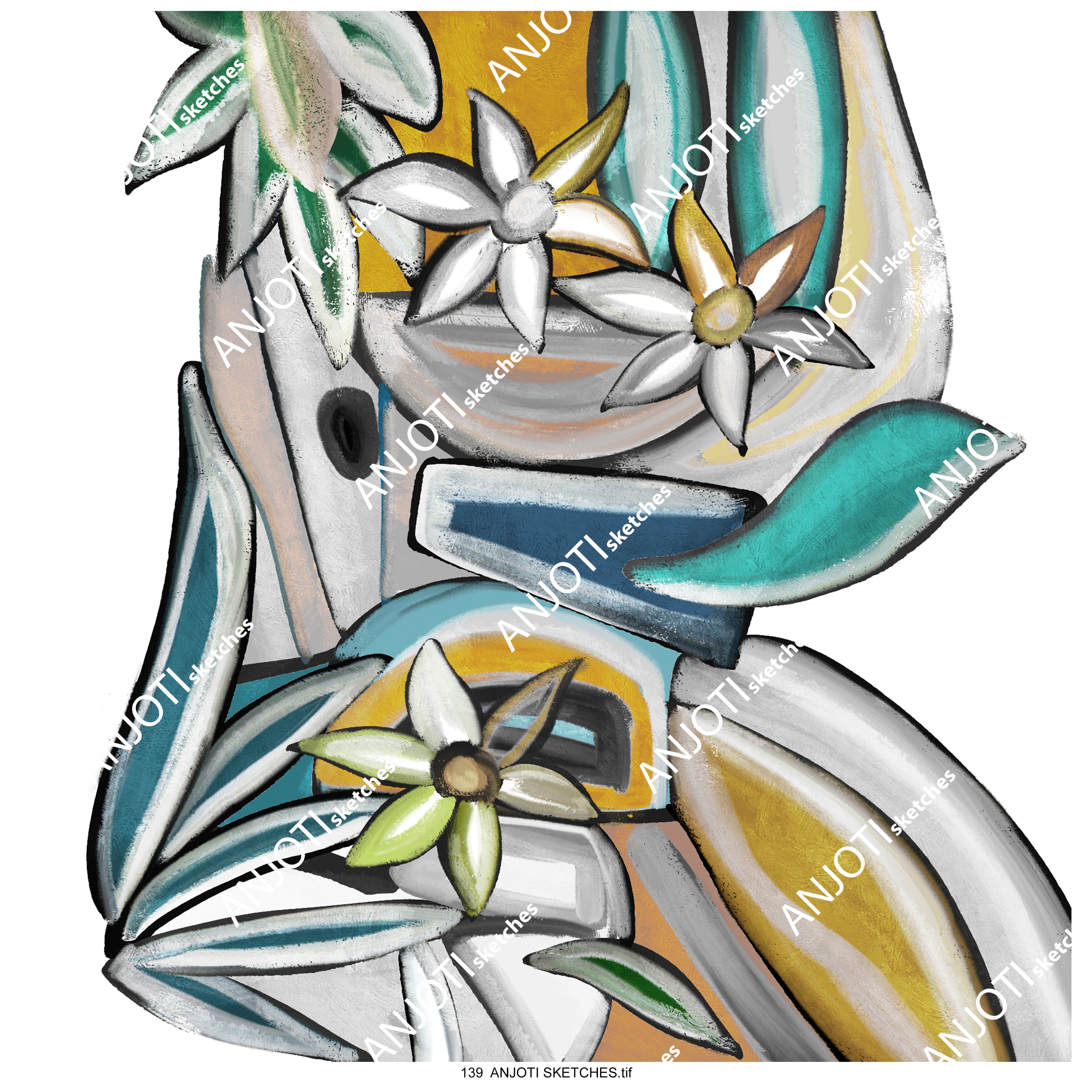 ANJOTI SKETCHES 139|Add Multicolor Texture Backgrounds to Abstract Wall Art for a Bold Statement