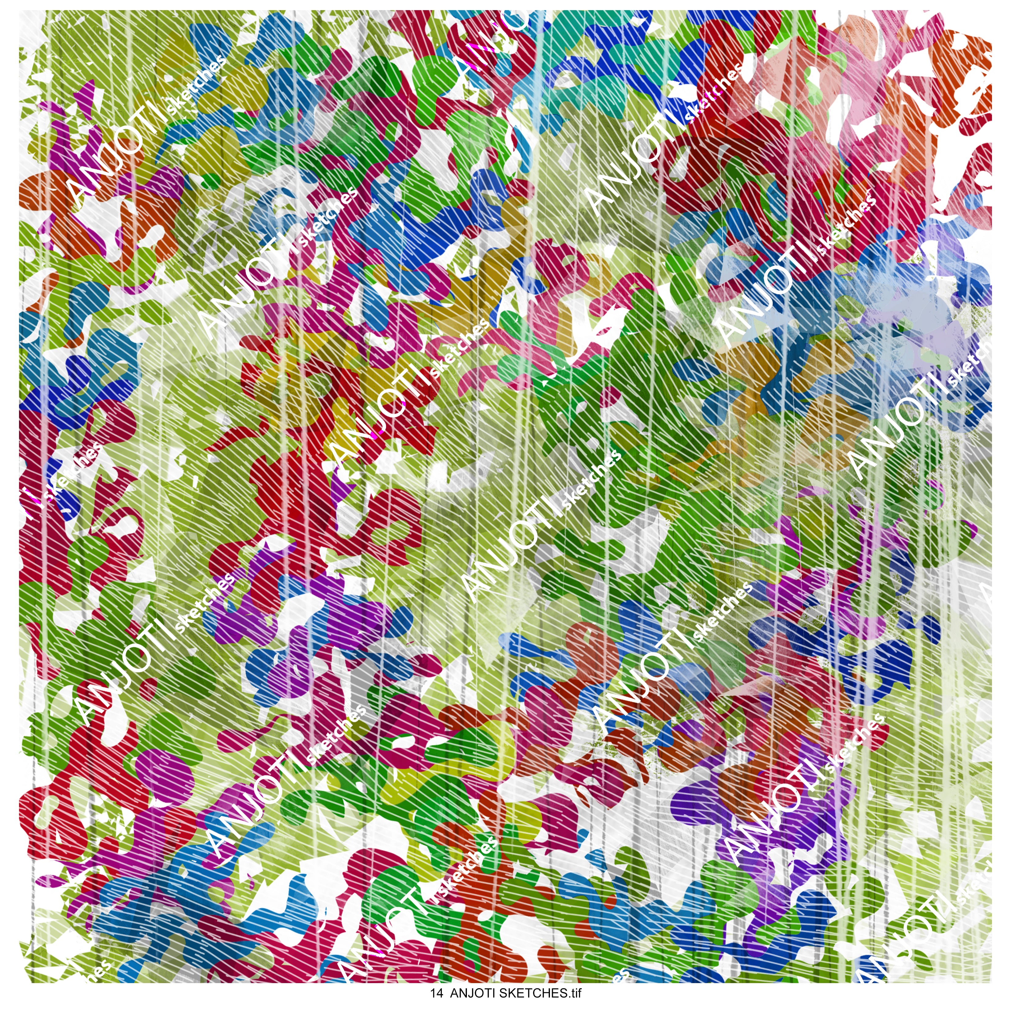 ANJOTI SKETCHES 14 Fresh Multicolor Texture Background Designs in Modern Abstract Wall Art