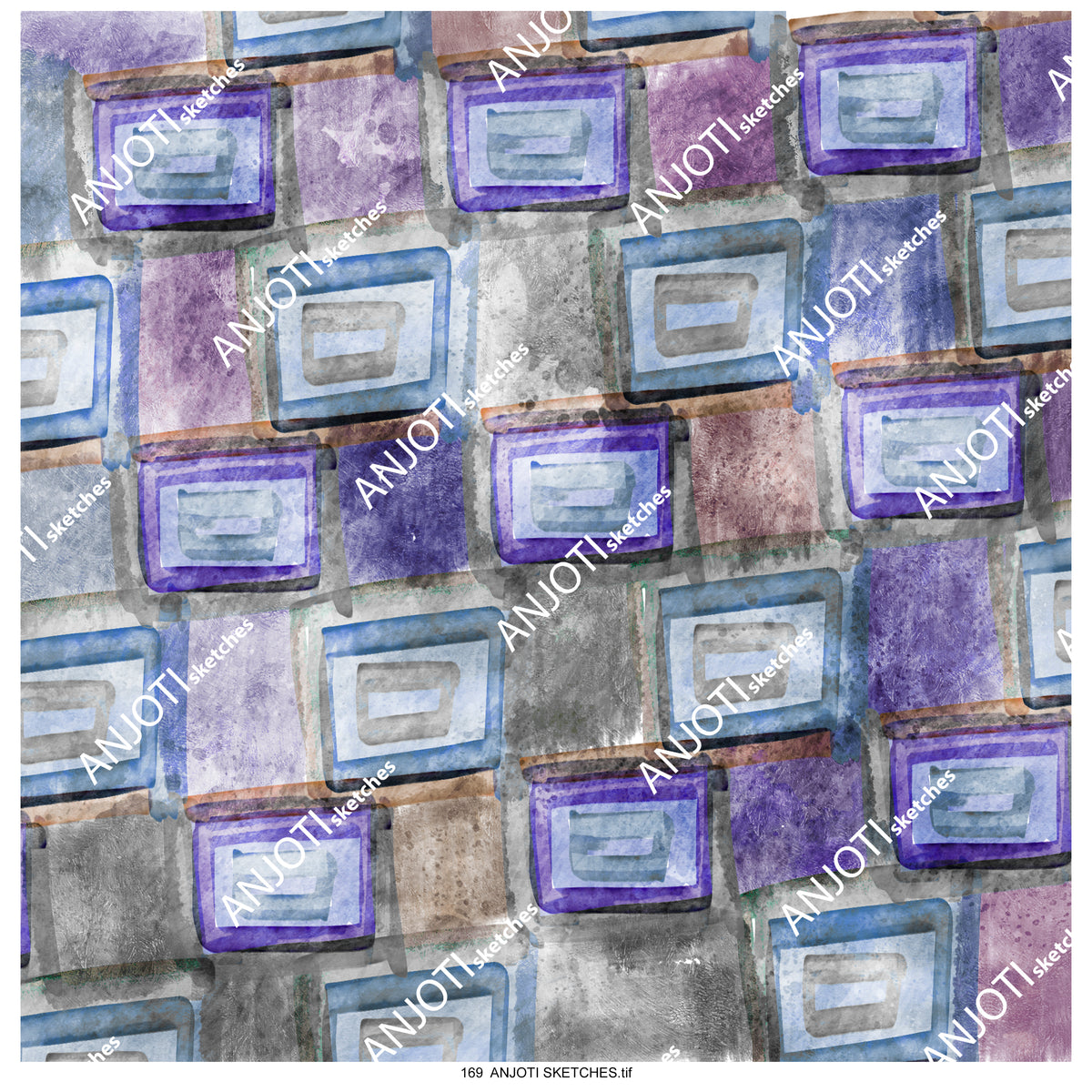 ANJOTI SKETCHES 169|Transform Your Walls with Floral Geometric Multicolor Texture Background Art