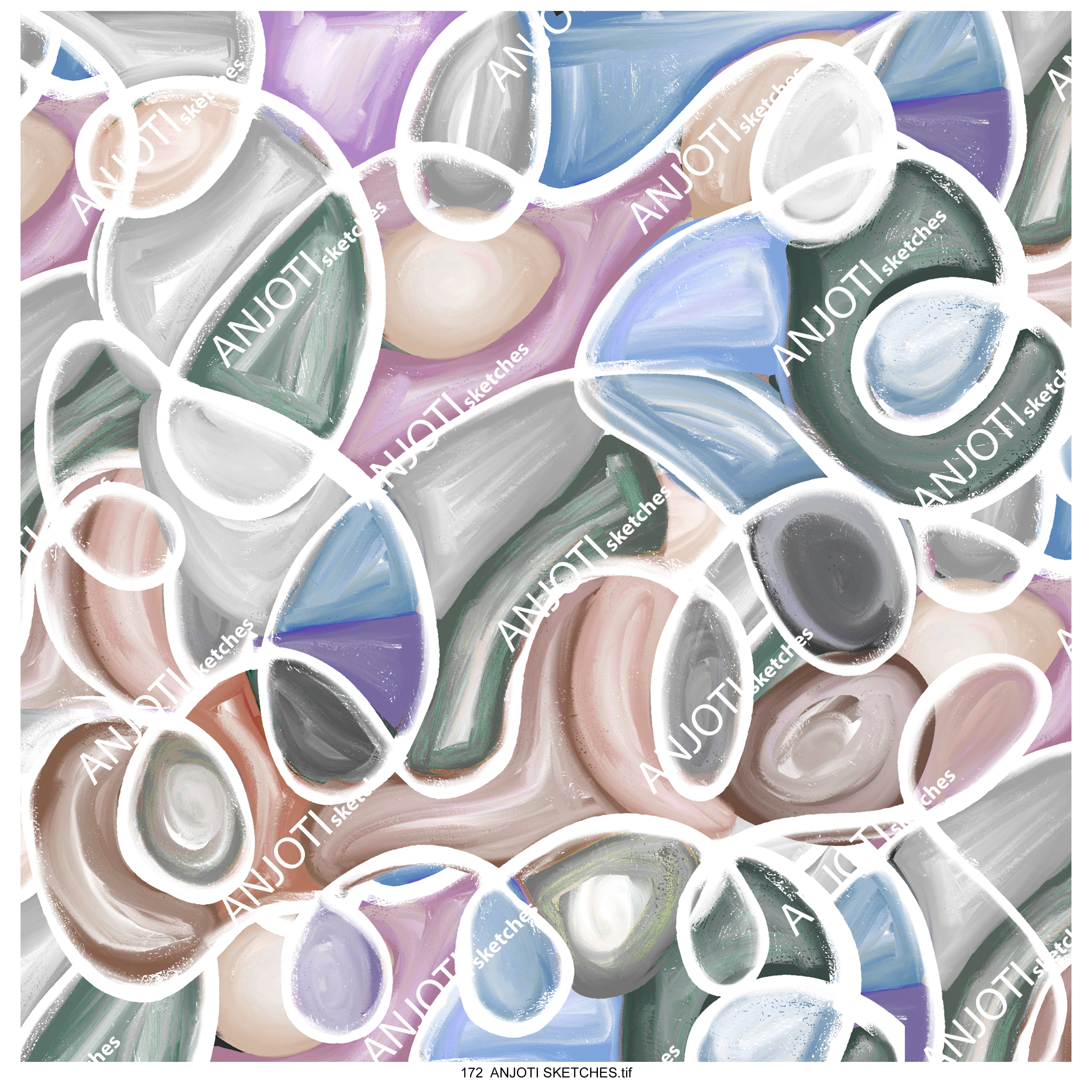 ANJOTI SKETCHES 172|Inspiring Floral Geometric Abstract Wall Art Ideas with Multicolor Backgrounds