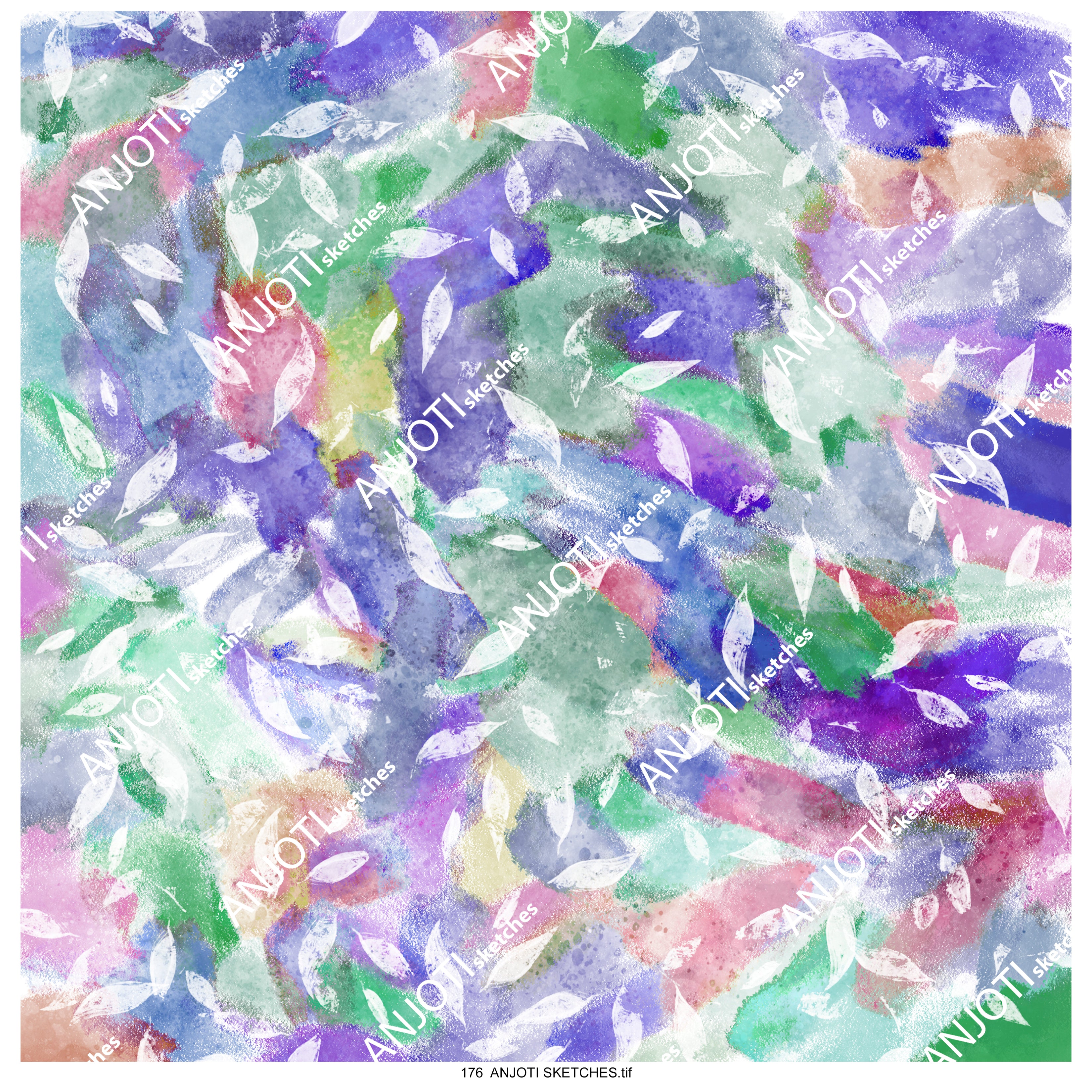 ANJOTI SKETCHES 176|Create a Bold Look with Floral and Geometric Abstract Wall Art in Multicolor