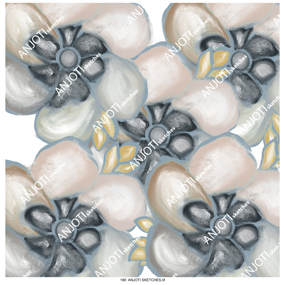 ANJOTI SKETCHES 188|Transform Your Decor with Floral Geometric Abstract Wall Art in Multicolor