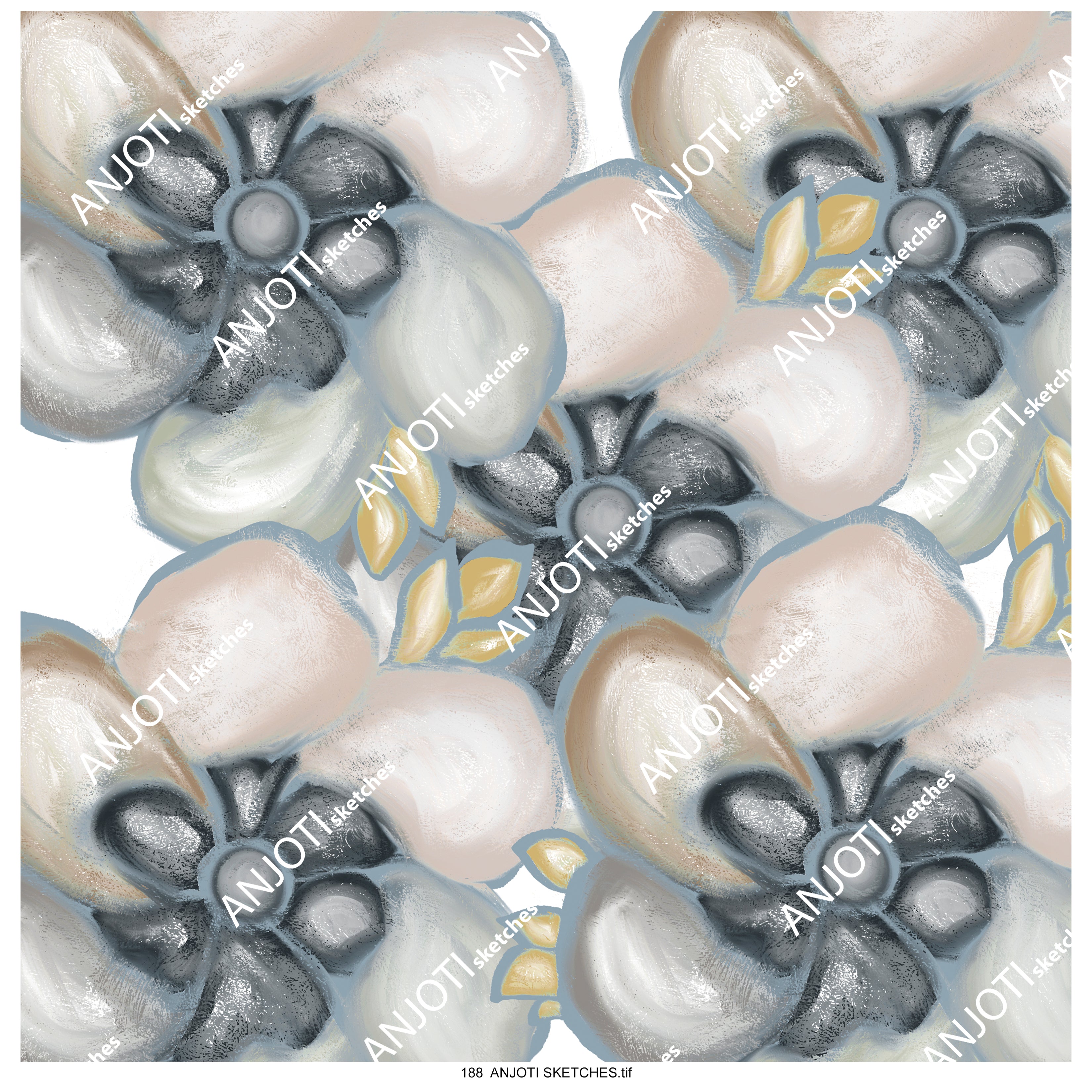 ANJOTI SKETCHES 188|Transform Your Decor with Floral Geometric Abstract Wall Art in Multicolor