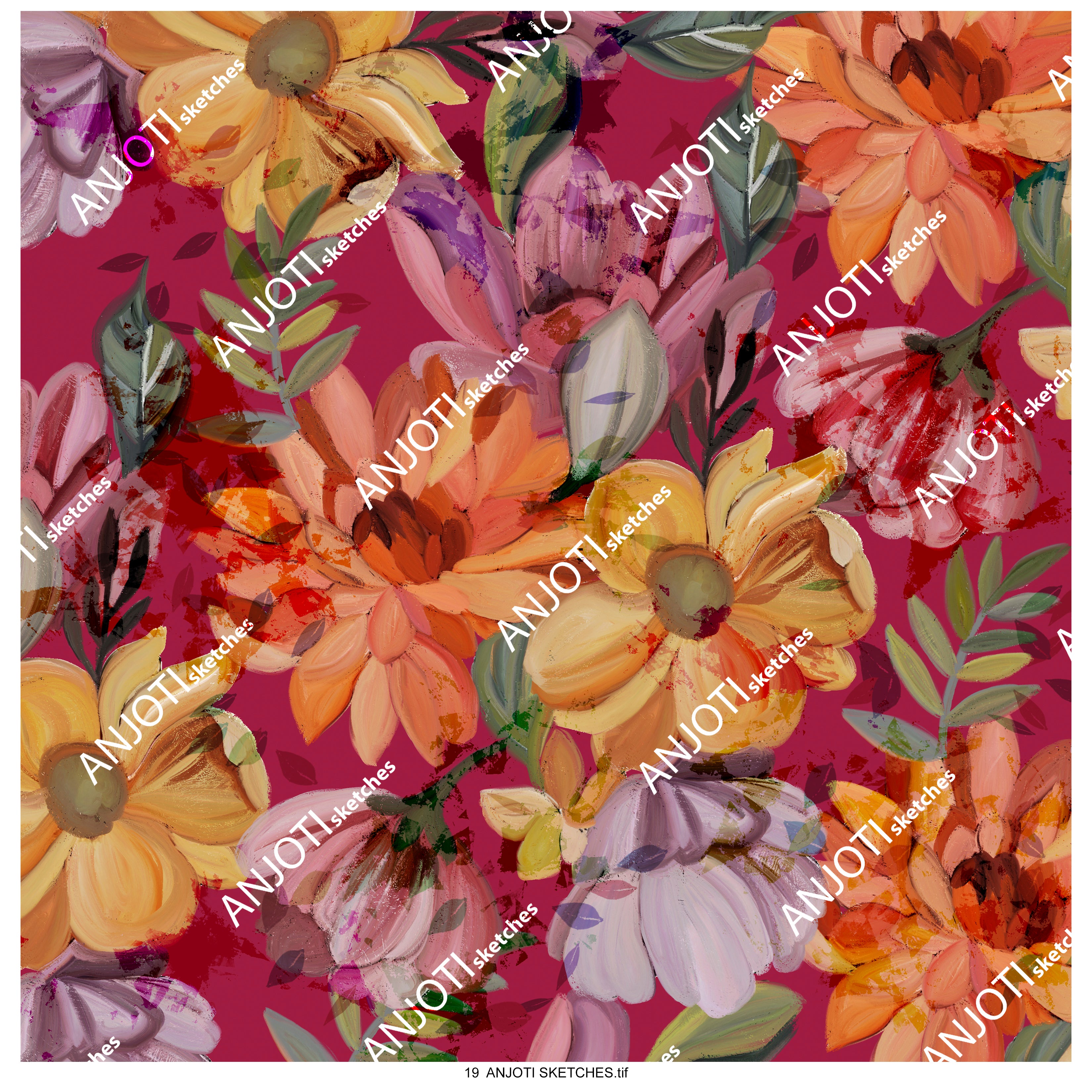 ANJOTI SKETCHES 19  Modern Multicolor Abstract Wall Art with Stunning Texture Effect Backgrounds