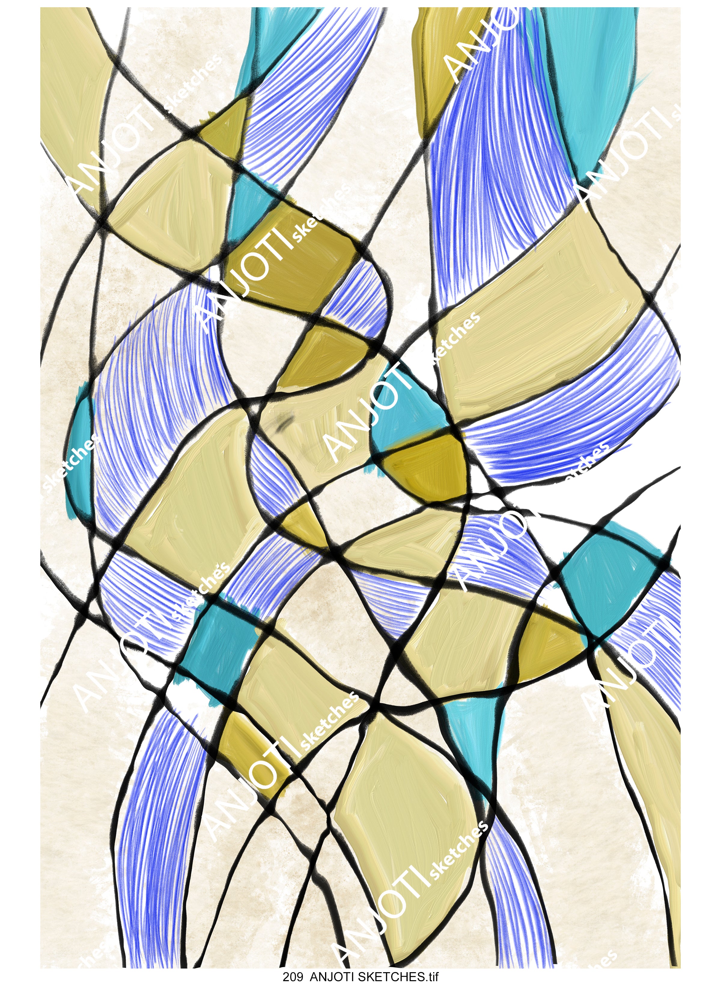 ANJOTI SKETCHES 209|Elevate Your Decor with Abstract Wall Art and Texture Effect Multicolor Backgrounds