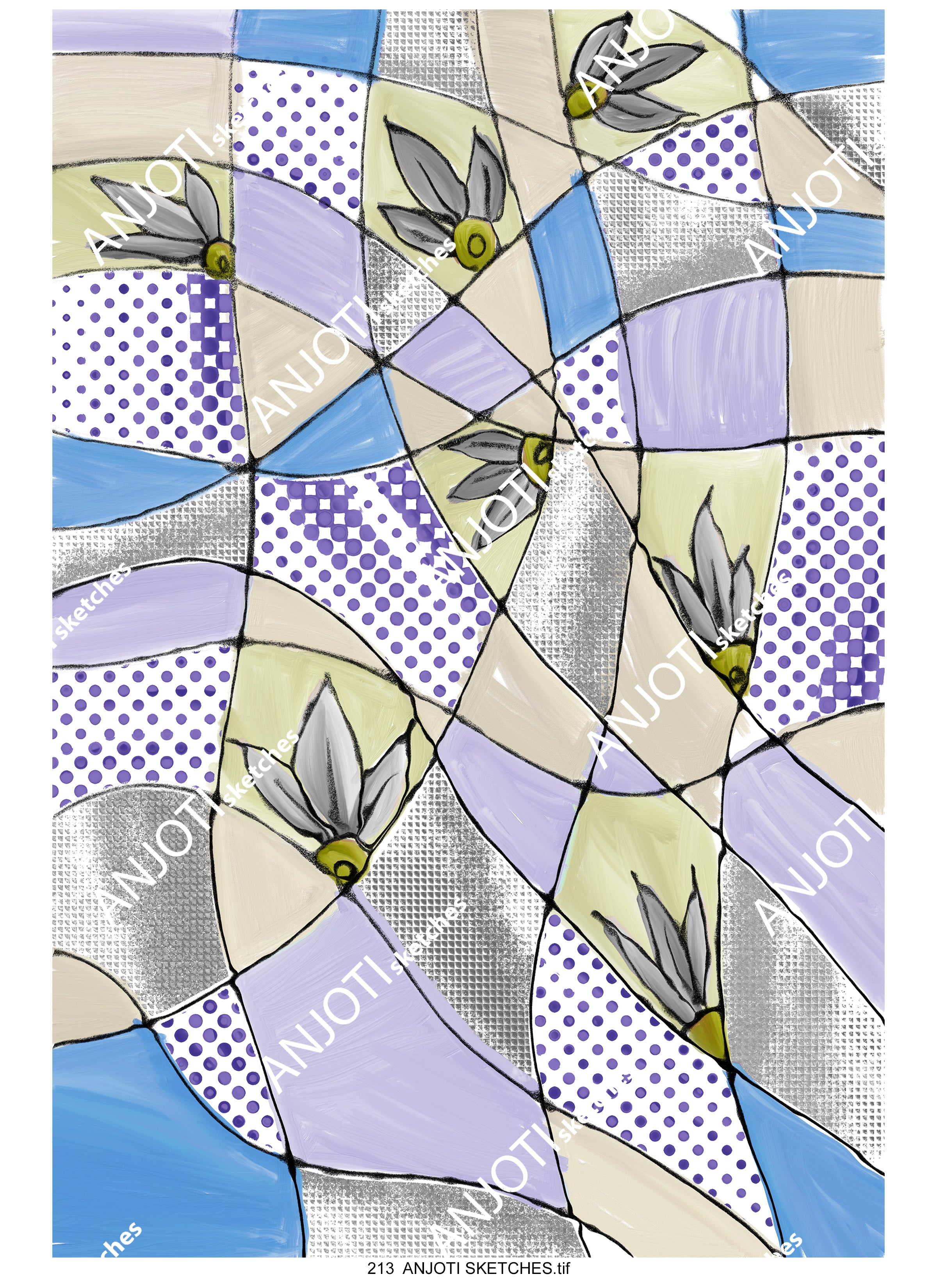 ANJOTI SKETCHES 213|Creative Multicolor Texture Effect Backgrounds for Stunning Abstract Wall Art