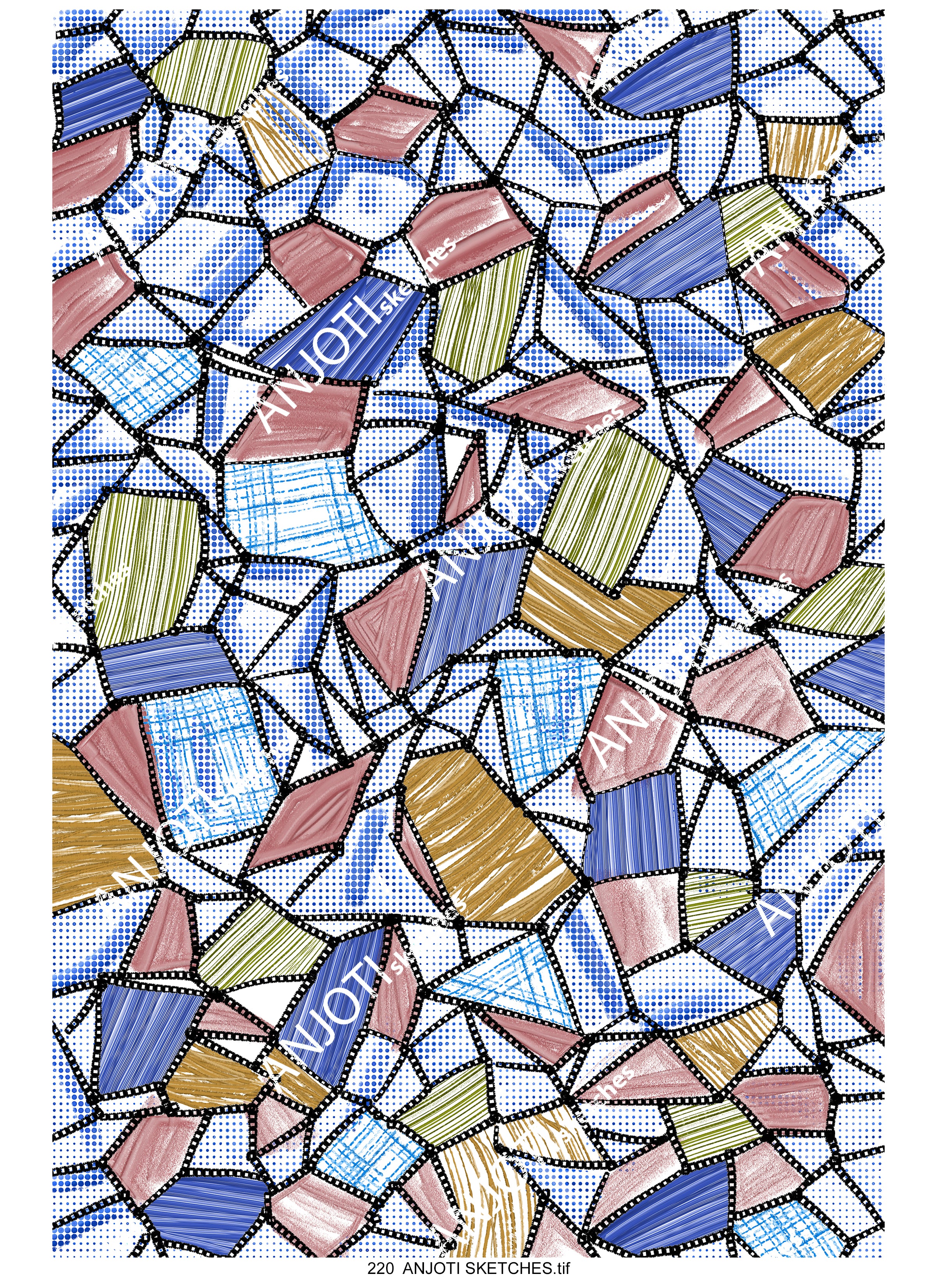 ANJOTI SKETCHES 220| Transform Your Room with Abstract Wall Art and Multicolor Texture Backgrounds