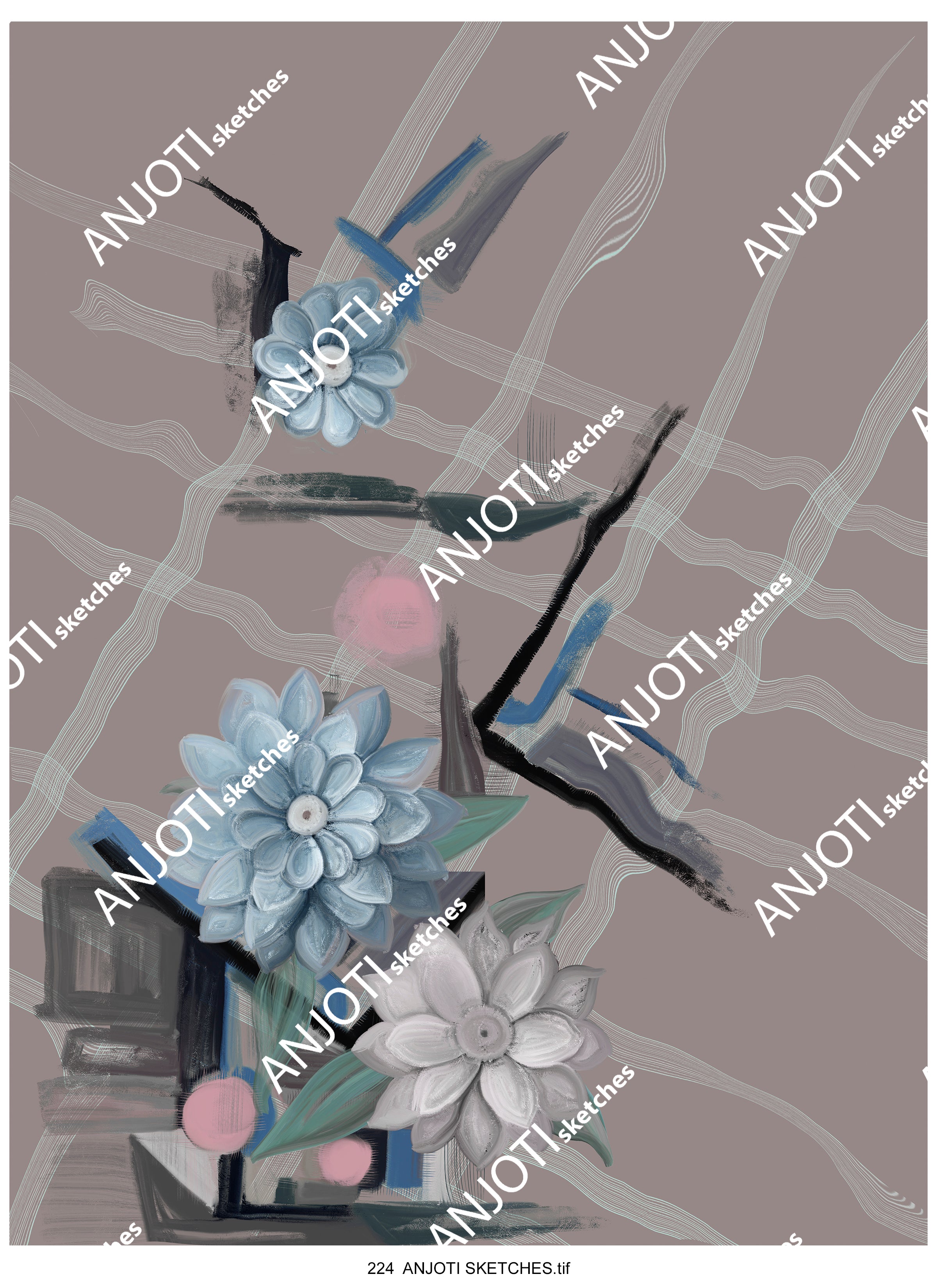 ANJOTI SKETCHES 224| Upgrade Your Walls with Multicolor Abstract Wall Art Texture Effect Backgrounds