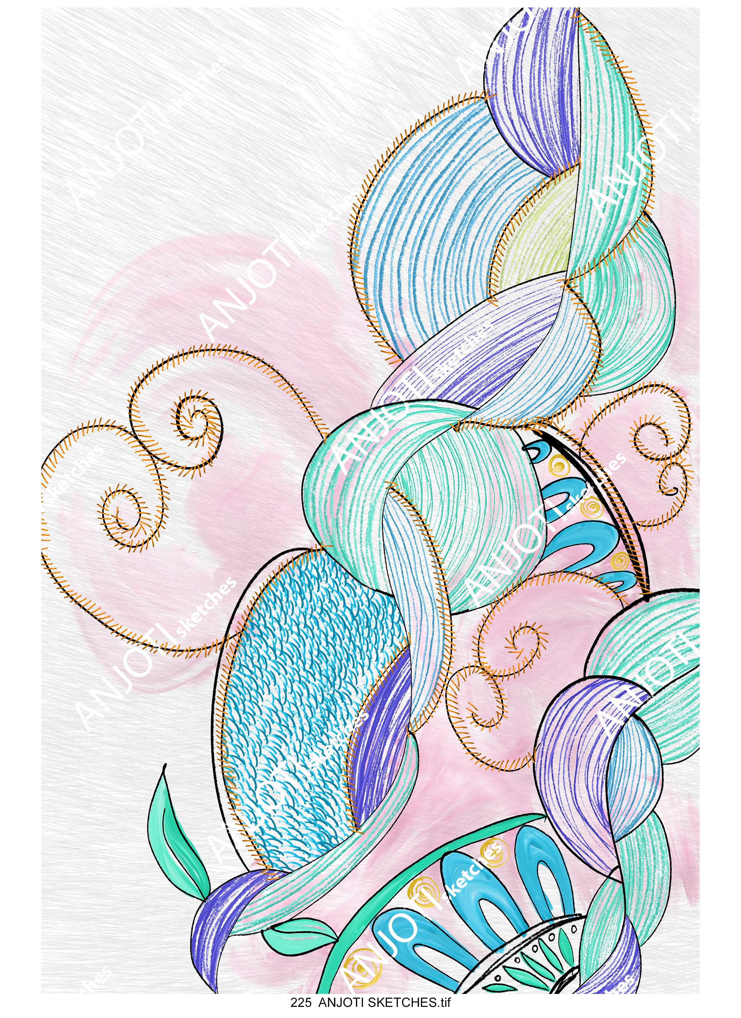 ANJOTI SKETCHES 225| Multicolor Texture Background Ideas in Unique Abstract Wall Art for Home