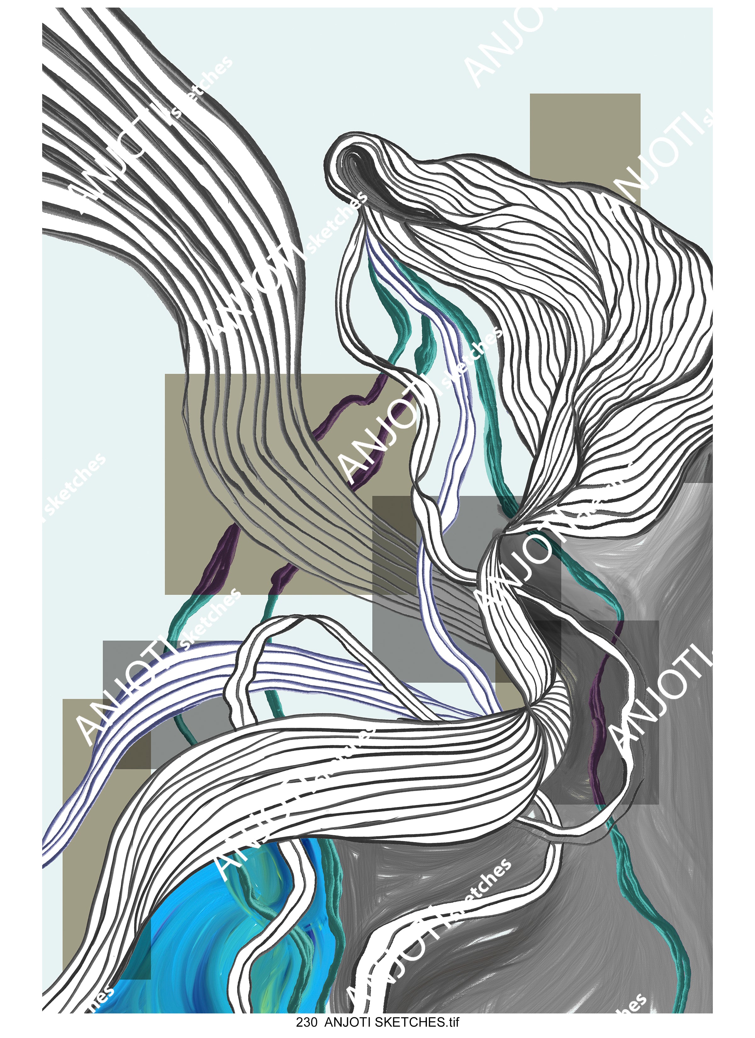 ANJOTI SKETCHES 230|Brighten Your Decor with Multicolor Texture Background Abstract Wall Art