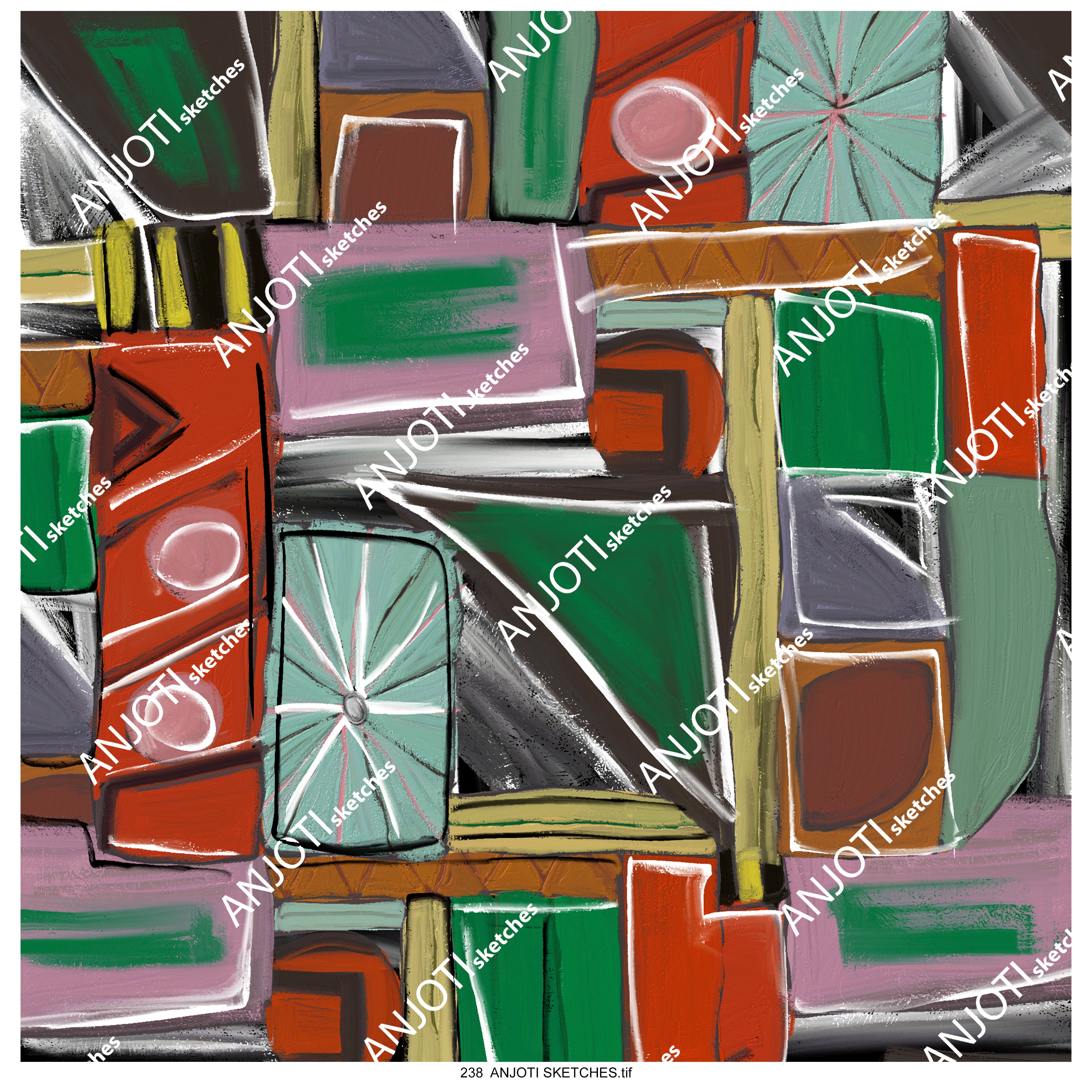 ANJOTI SKETCHES 238|Abstract Wall Art with Stunning Multicolor Texture Effect Background Designs