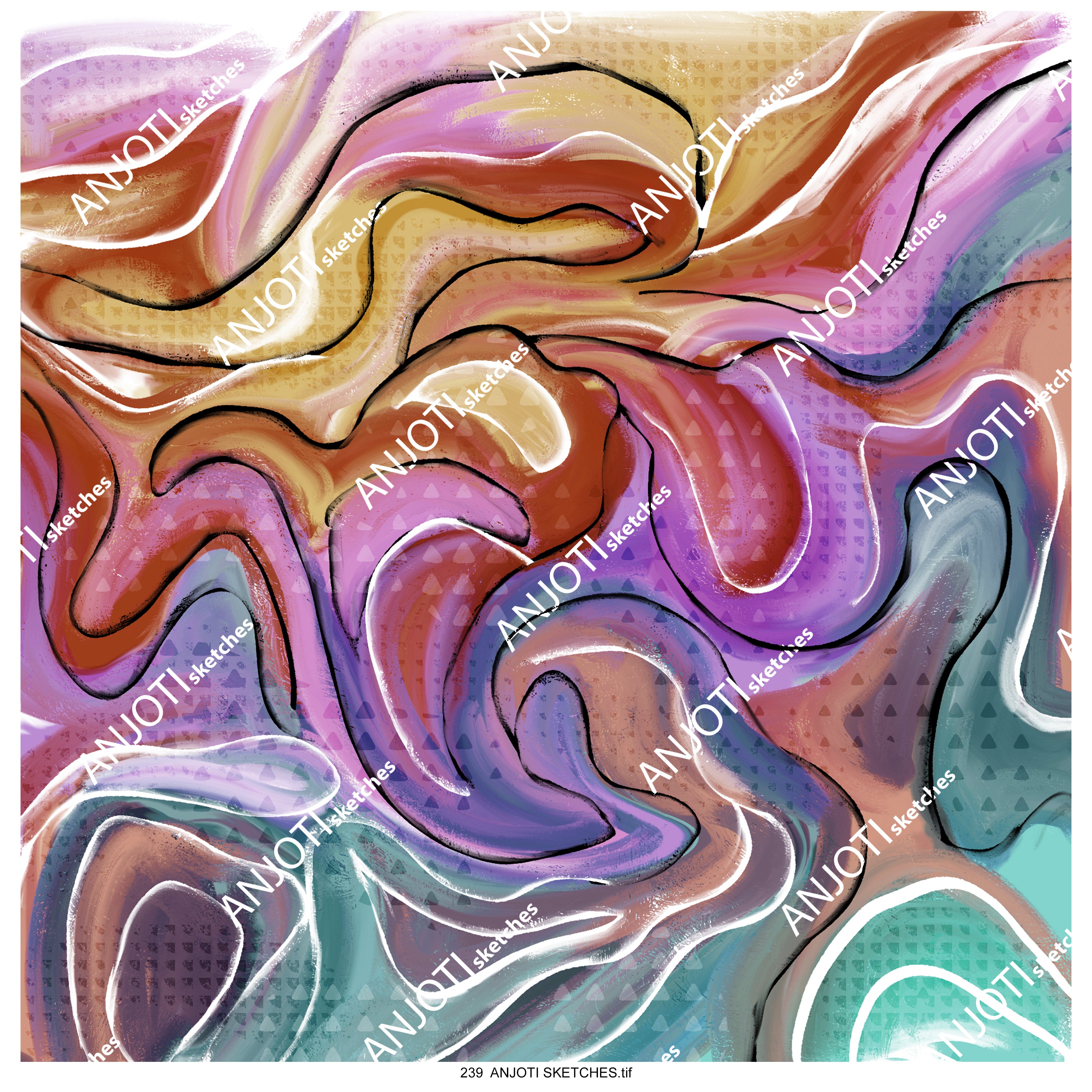 ANJOTI SKETCHES 239|Add Multicolor Texture Backgrounds to Abstract Wall Art for a Bold Statement
