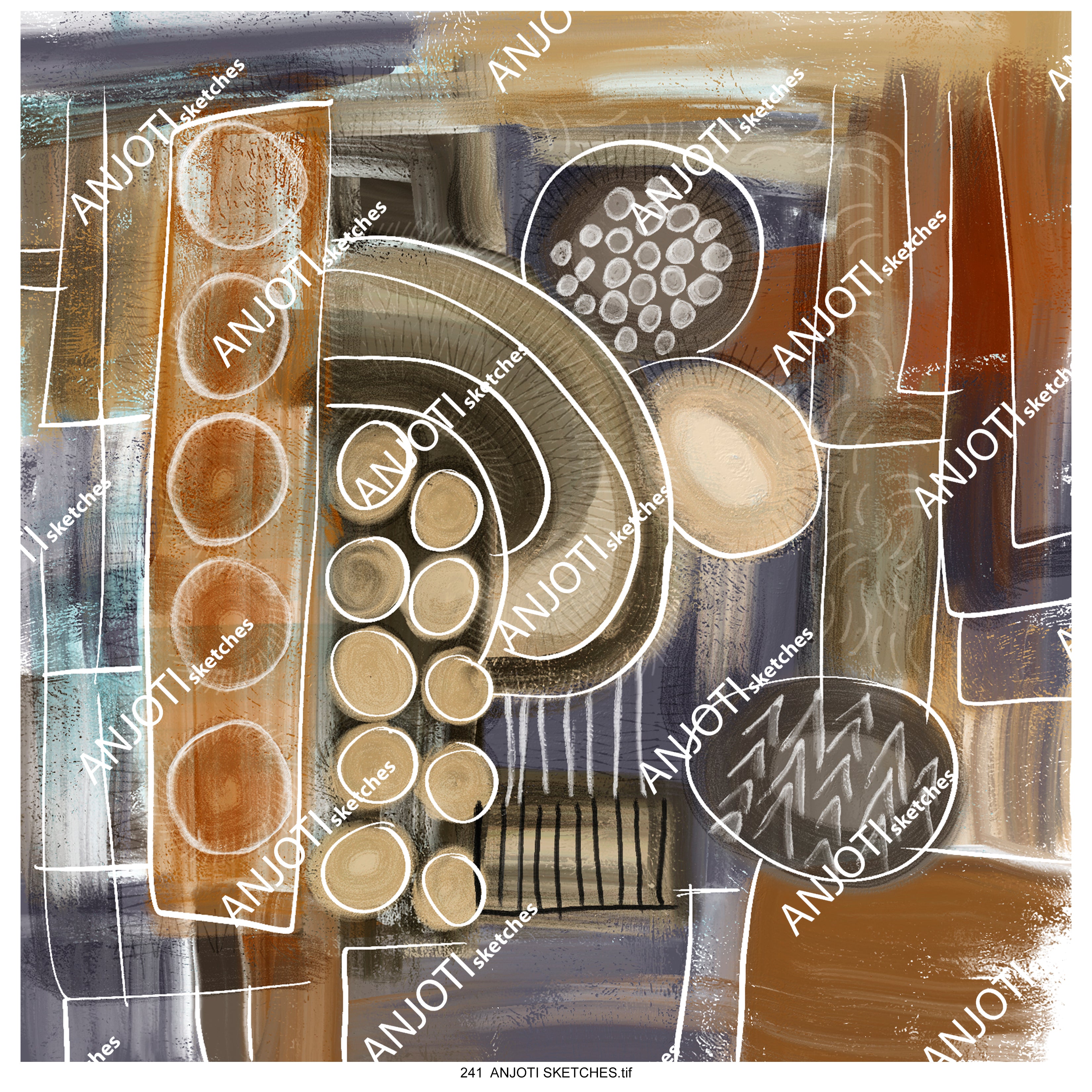 ANJOTI SKETCHES 241|Multicolor Texture Effect Backgrounds in Unique Abstract Wall Art for Home