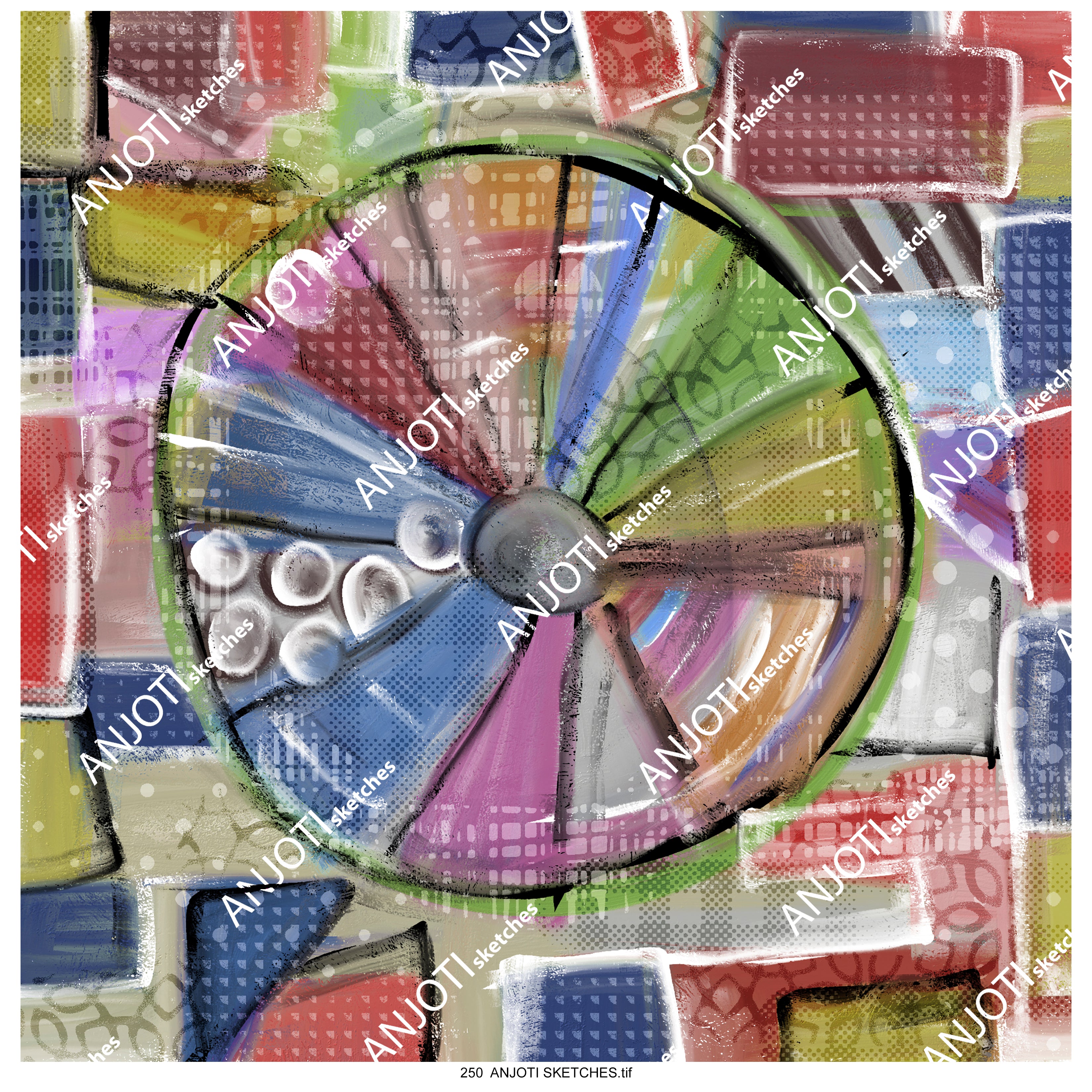 ANJOTI SKETCHES 250|Brighten Any Space with Abstract Wall Art in Multicolor Texture Effect Backgrounds