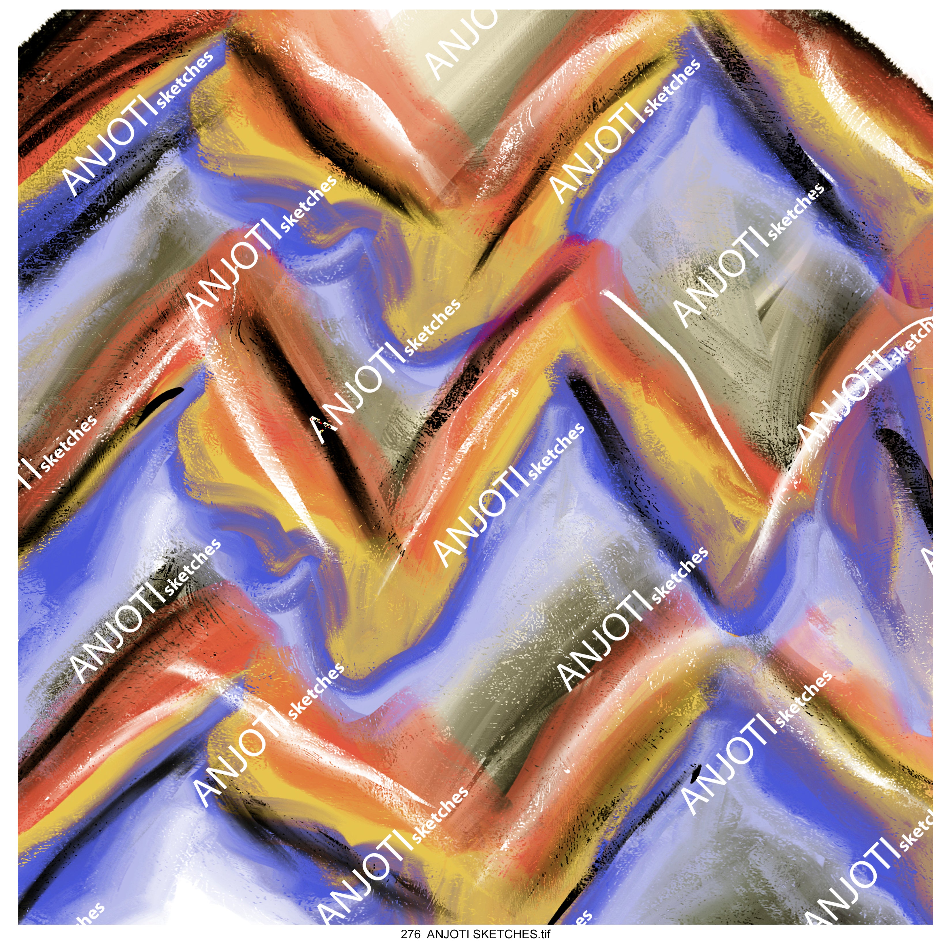 ANJOTI SKETCHES 276 Create a Bold Look with Floral and Geometric Abstract Wall Art in Multicolor