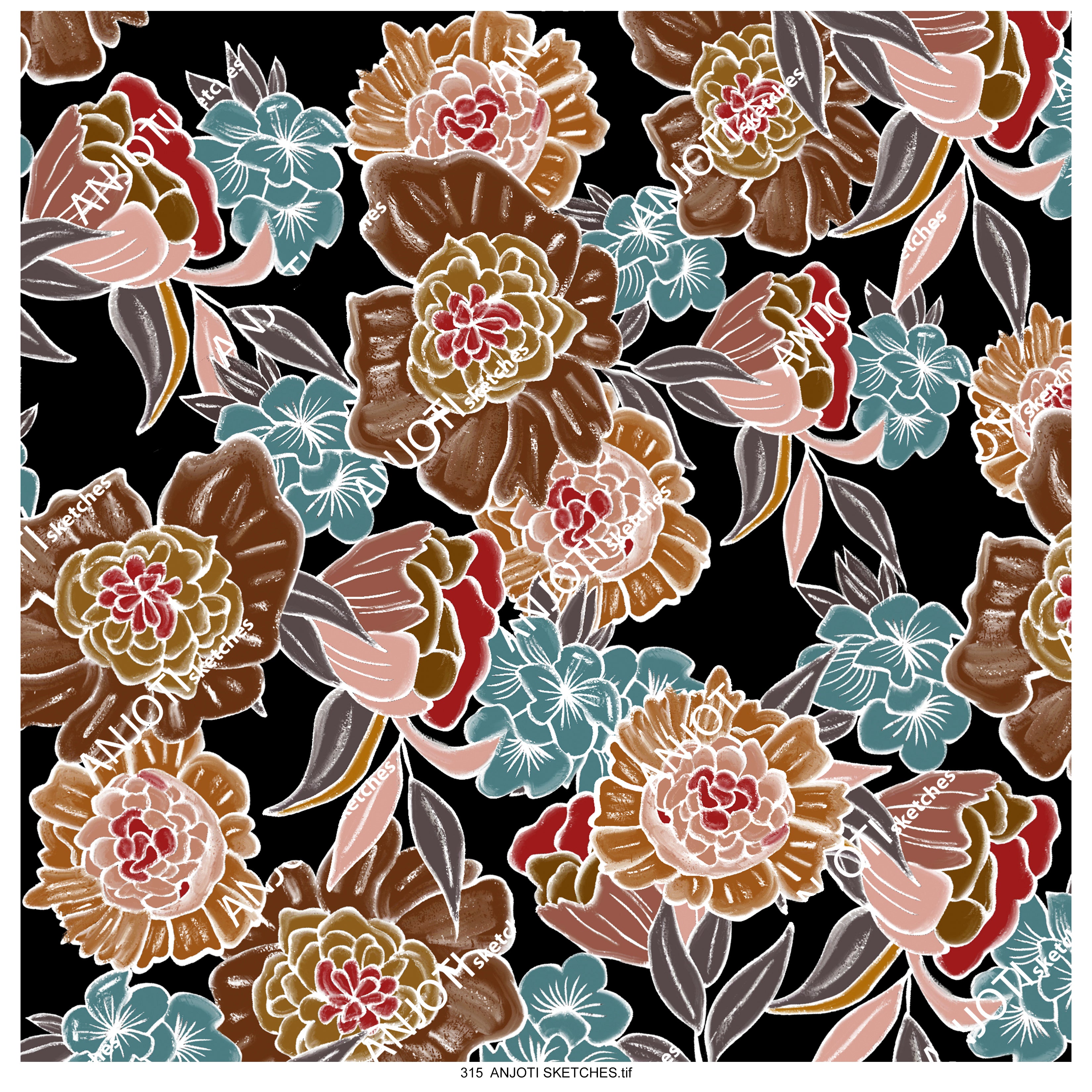 ANJOTI SKETCHES 315 Explore Abstract Wall Art with Multicolor Texture Backgrounds for Modern Interiors