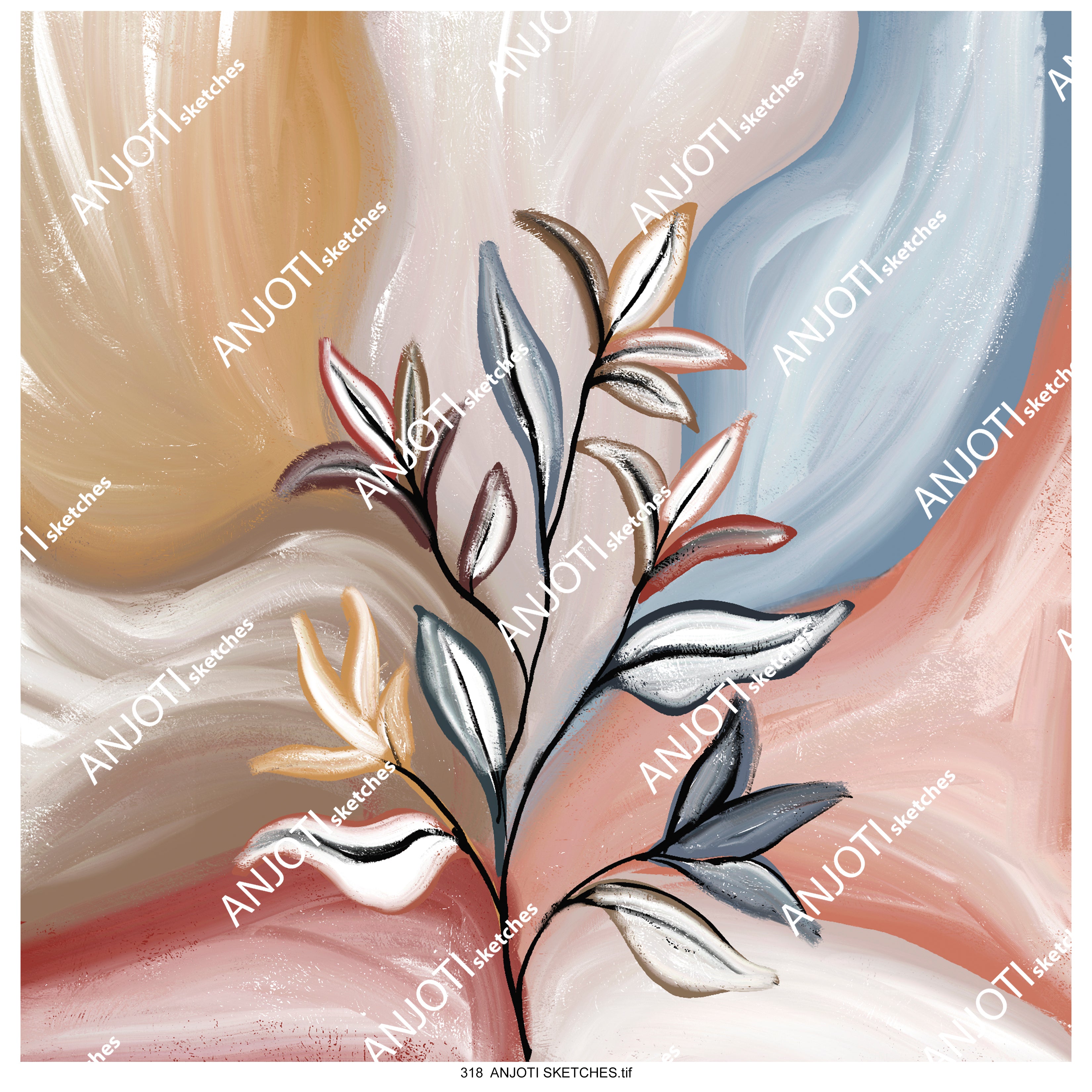 ANJOTI SKETCHES 318 Multicolor Texture Effect Backgrounds for Beautiful Abstract Wall Art at Home