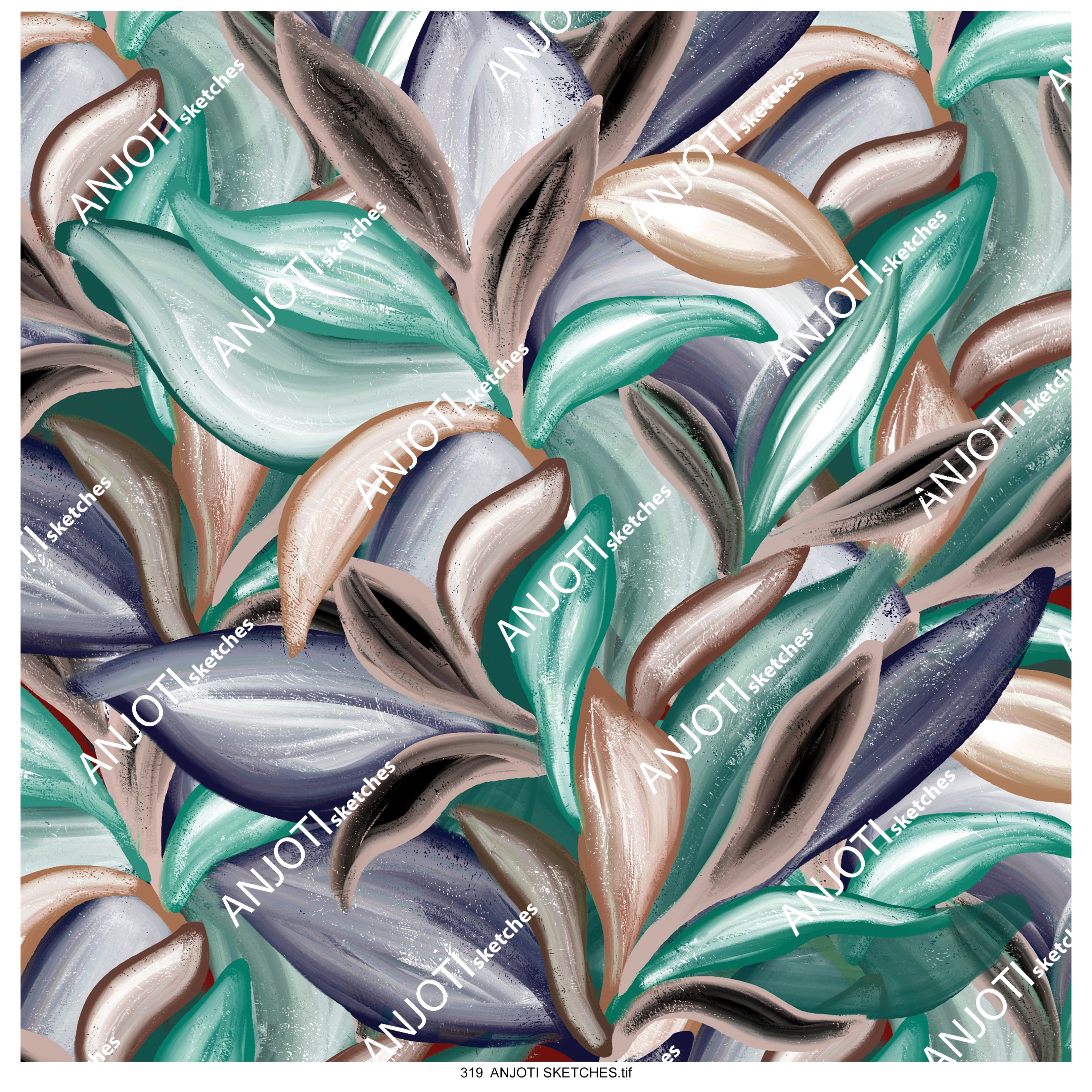 ANJOTI SKETCHES 319  Modern Multicolor Abstract Wall Art with Stunning Texture Effect Backgrounds