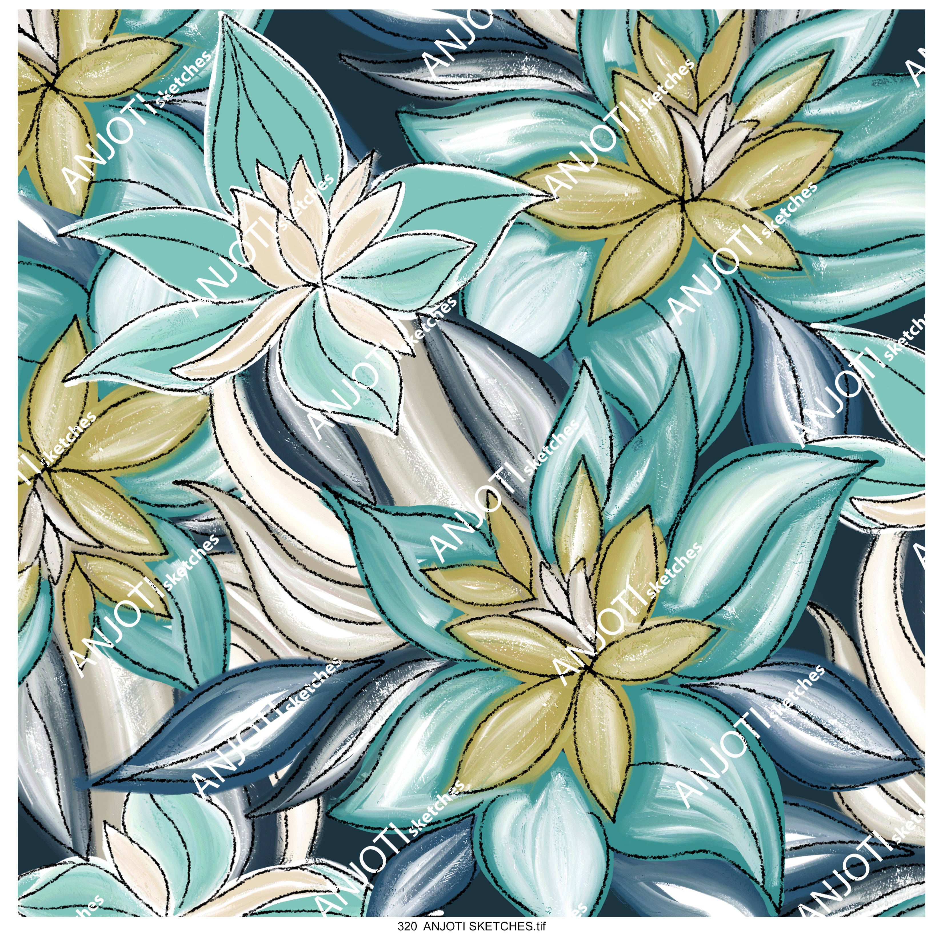 ANJOTI SKETCHES 320  Transform Your Room with Abstract Wall Art and Multicolor Texture Backgrounds