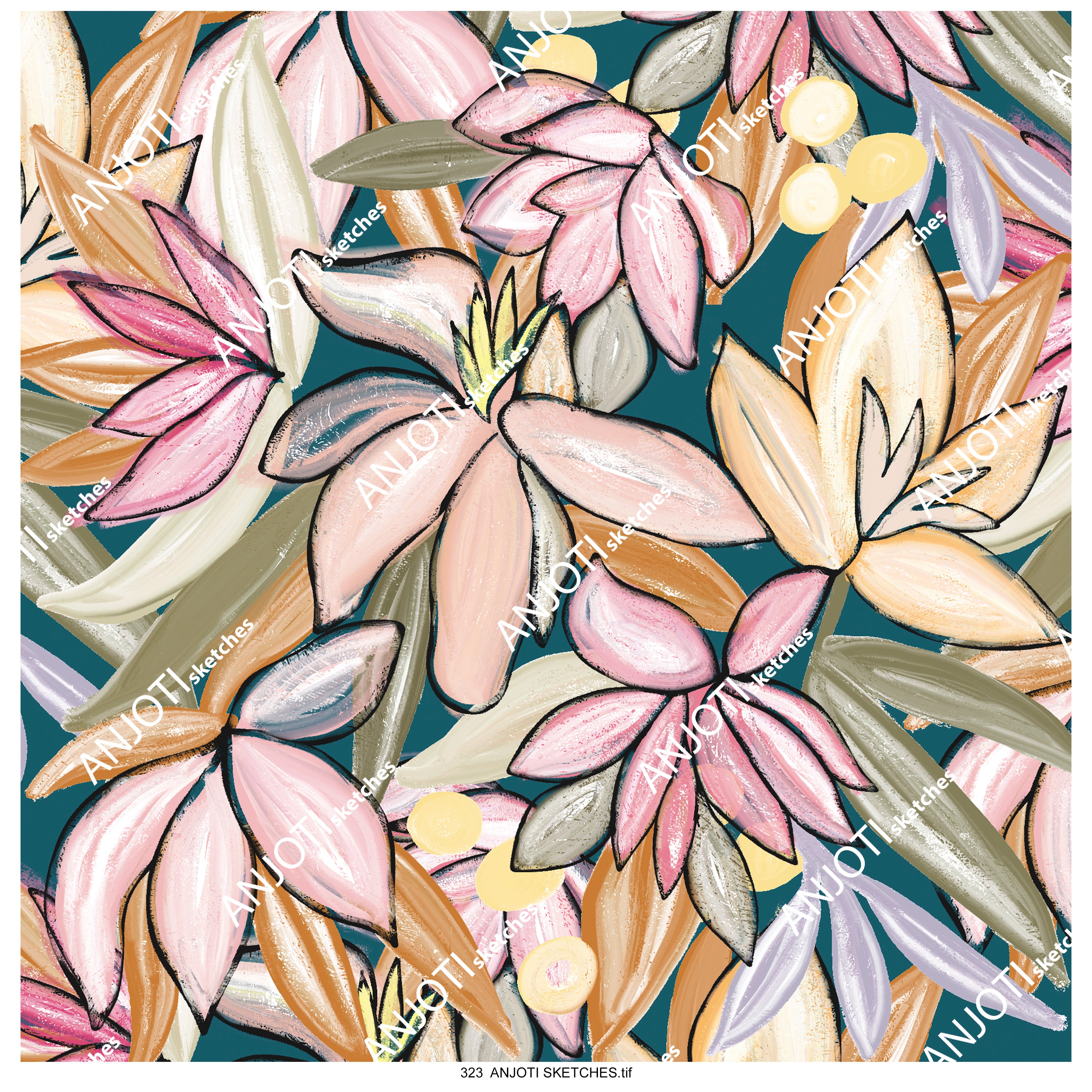 ANJOTI SKETCHES 323  Multicolor Abstract Wall Art and Texture Backgrounds to Brighten Your Space