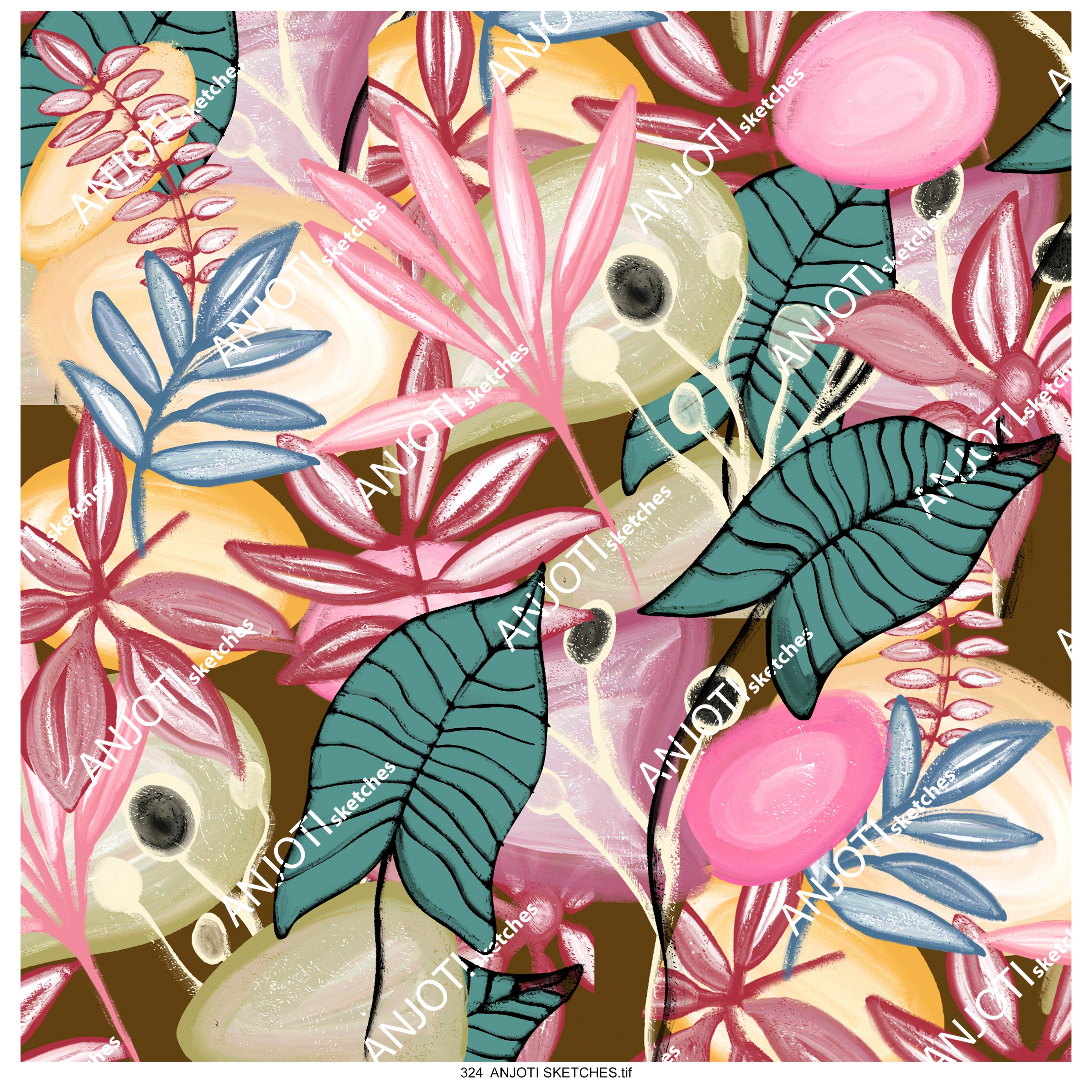 ANJOTI SKETCHES 324  Upgrade Your Walls with Multicolor Abstract Wall Art Texture Effect Backgrounds