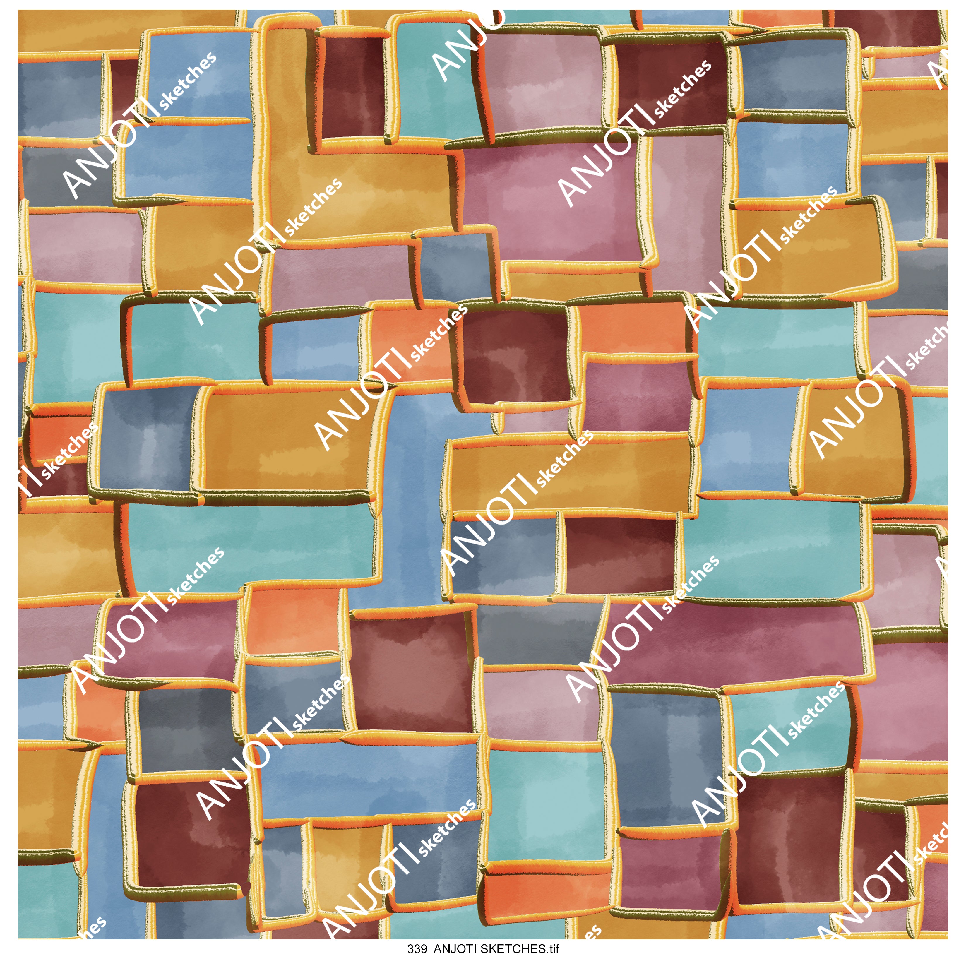 ANJOTI SKETCHES 339 Add Multicolor Texture Backgrounds to Abstract Wall Art for a Bold Statement