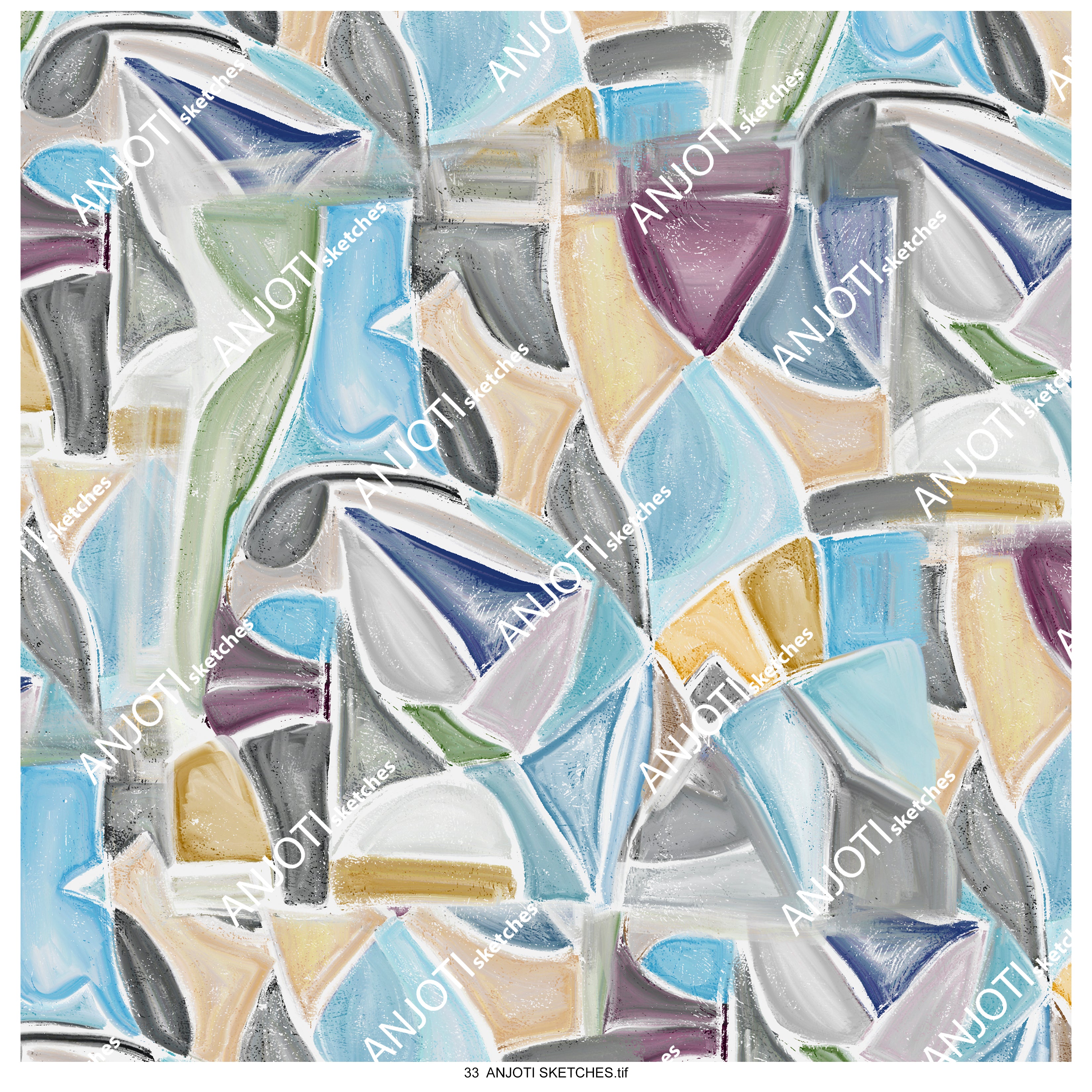 ANJOTI SKETCHES 33 Unique Multicolor Texture Effect Backgrounds in Artistic Abstract Wall Art