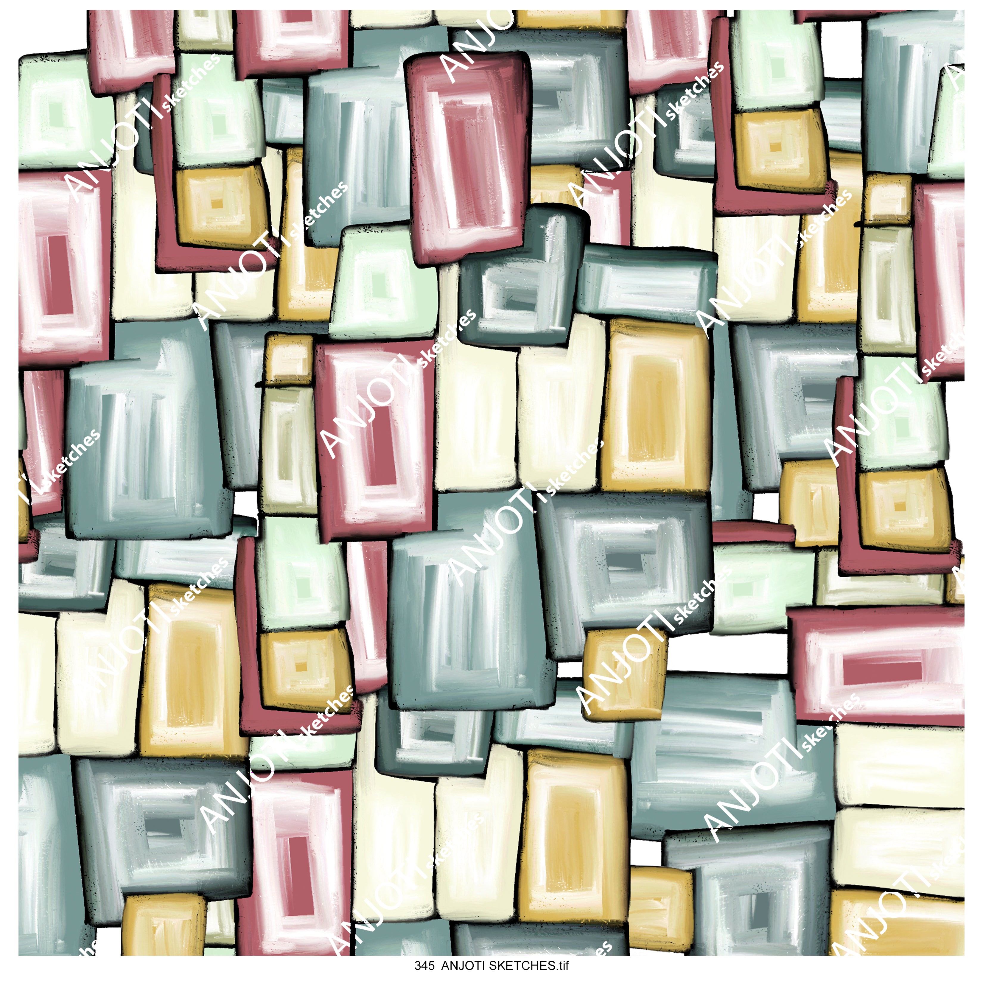 ANJOTI SKETCHES 345 Multicolor Texture Backgrounds in Modern Abstract Wall Art for a Fresh Look