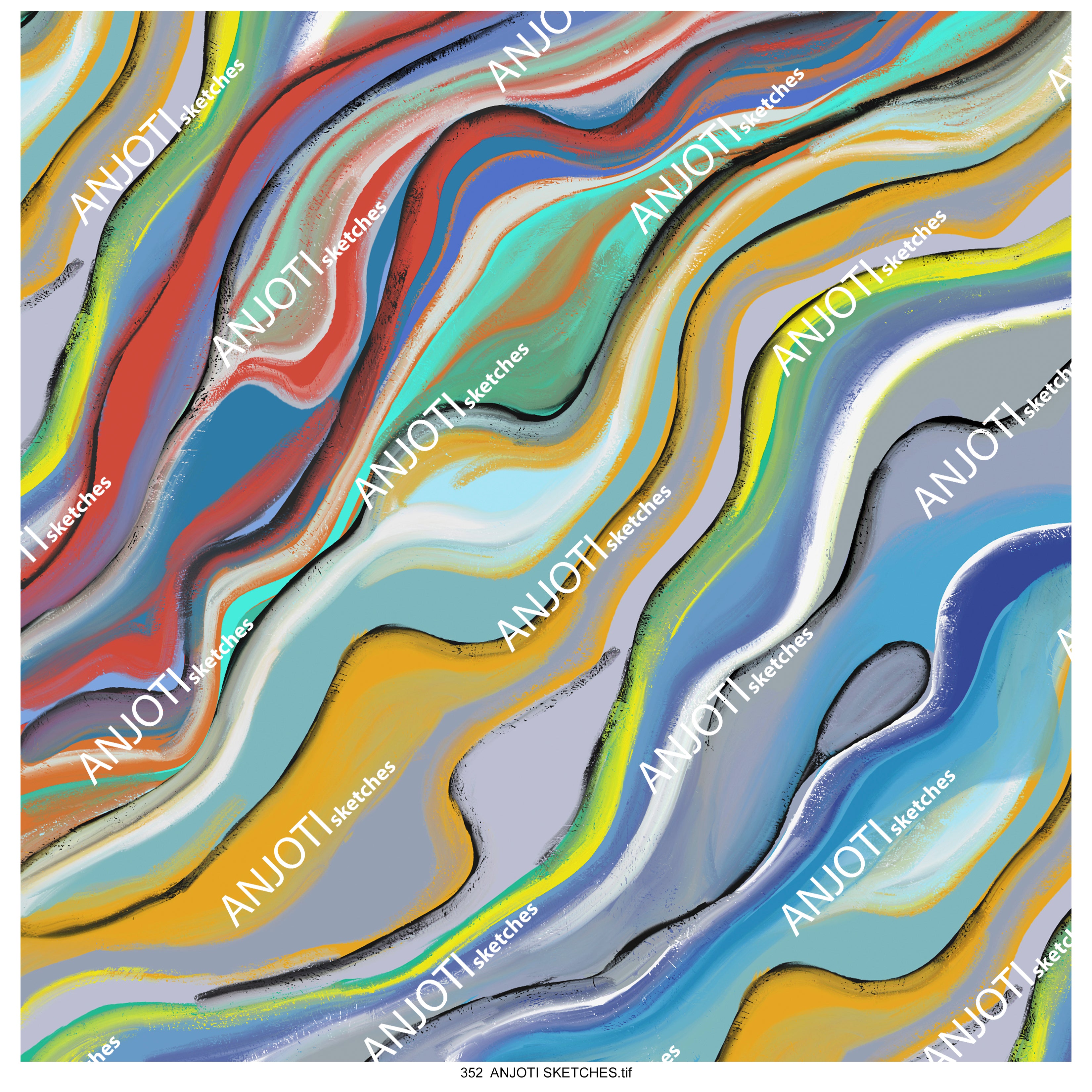 ANJOTI SKETCHES 352 Discover Unique Floral Abstract Wall Art with Multicolor Geometric Texture Backgrounds