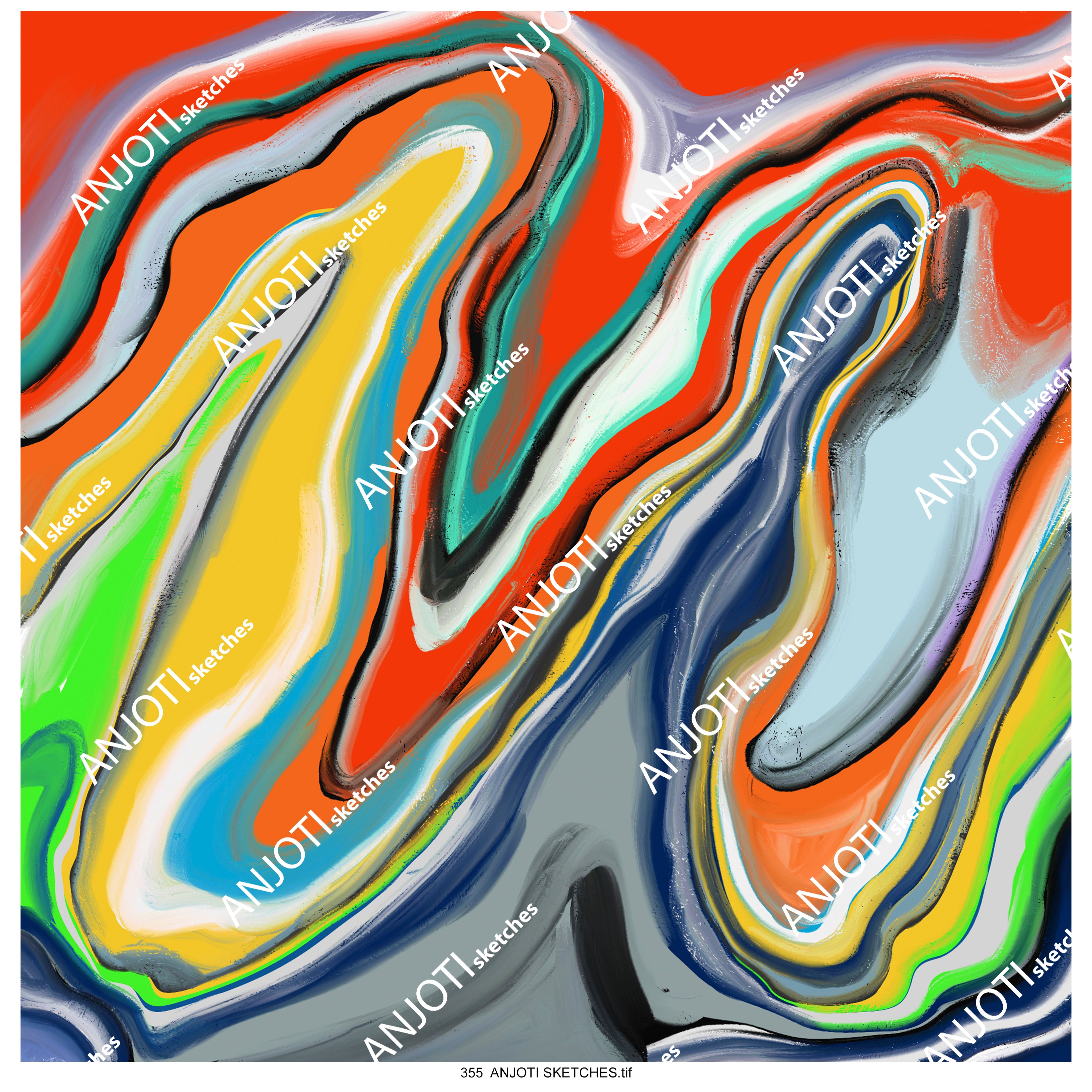 ANJOTI SKETCHES 355 Enhance Your Decor with Multicolor Floral and Geometric Abstract Wall Art