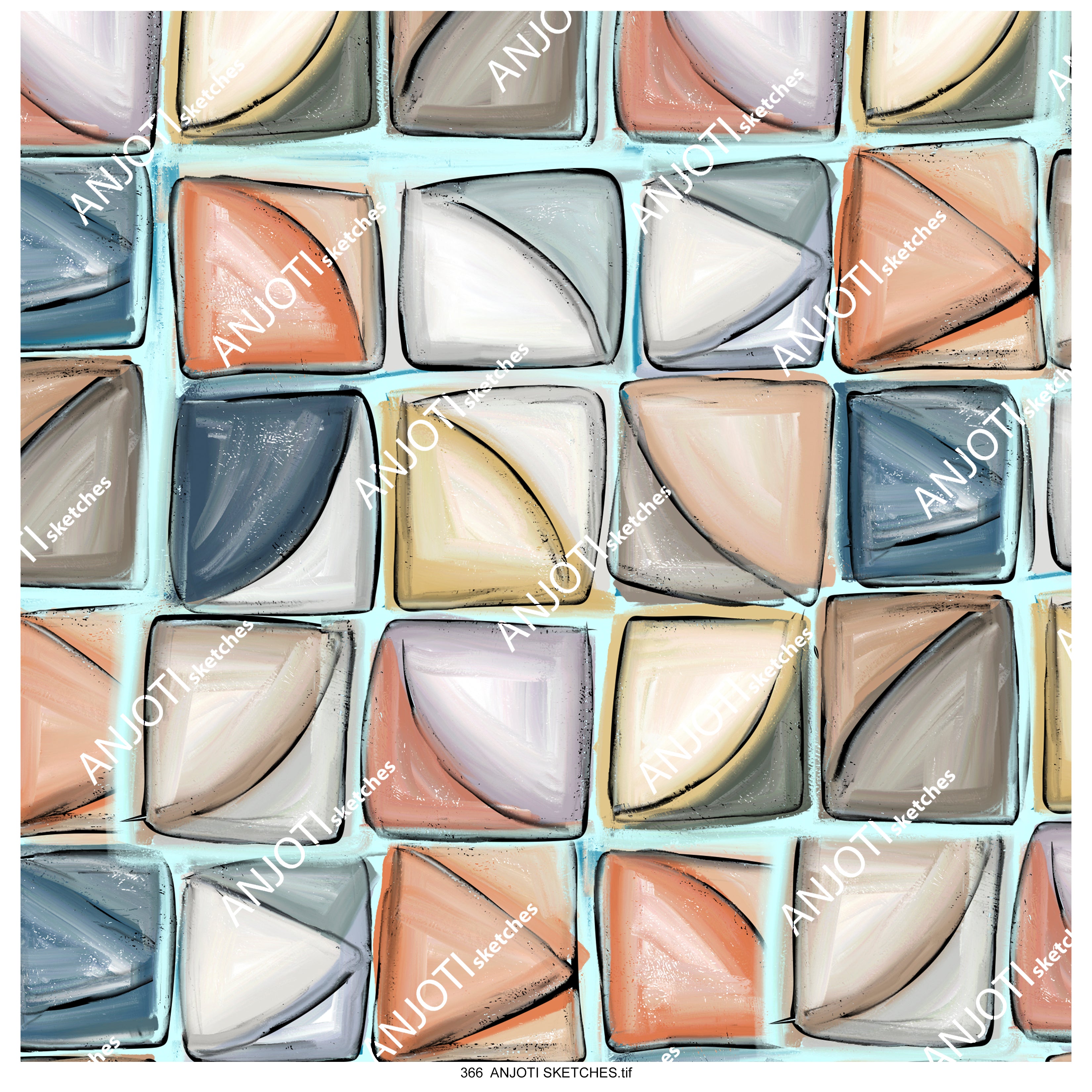 ANJOTI SKETCHES 366 Discover Floral Geometric Abstract Wall Art with Stunning Multicolor Textures